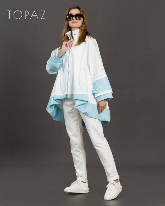 Poplin Jacket With Ruffle