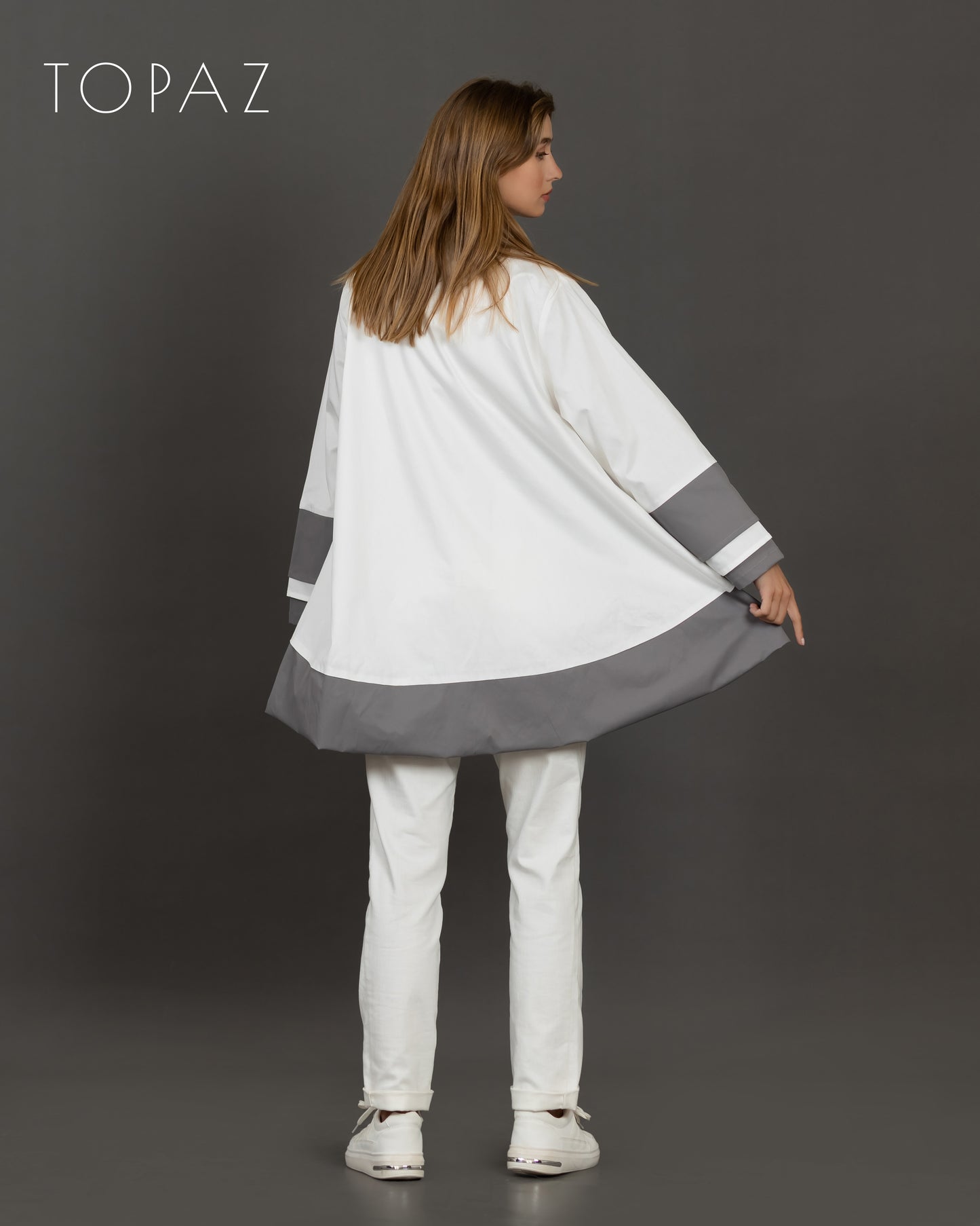 Poplin Jacket With Ruffle
