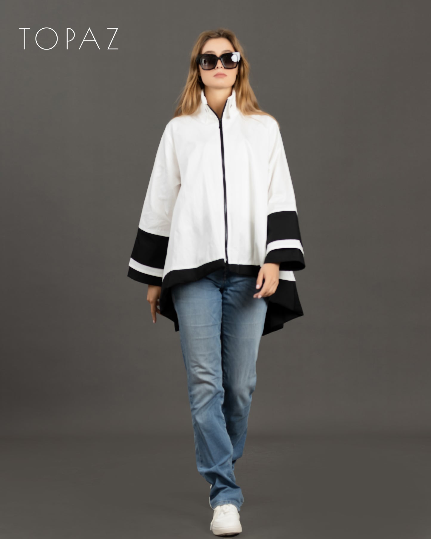 Poplin Jacket With Ruffle