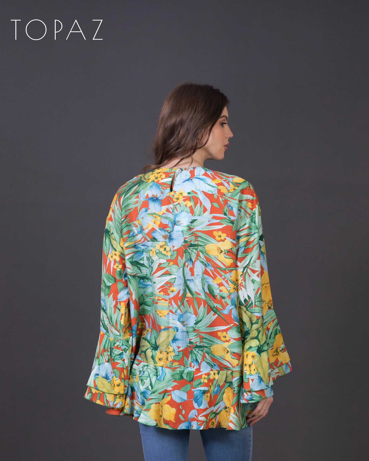 Floral Top with Ruffles