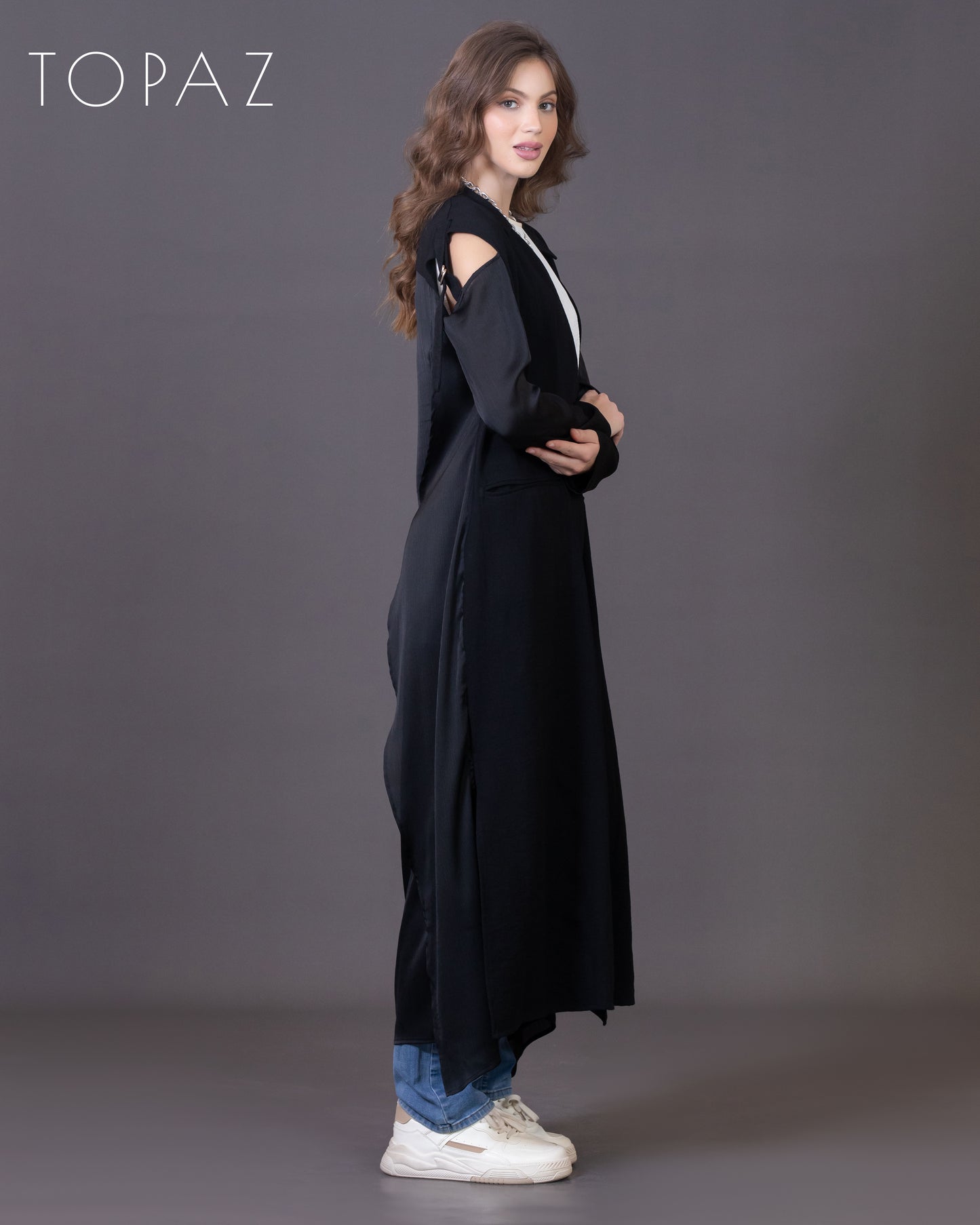 Linen Tunic with Satin