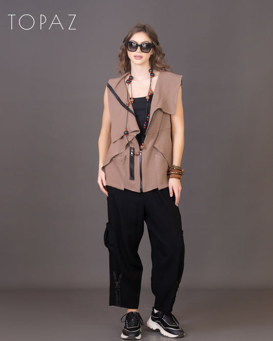 Vest with Black Zipper