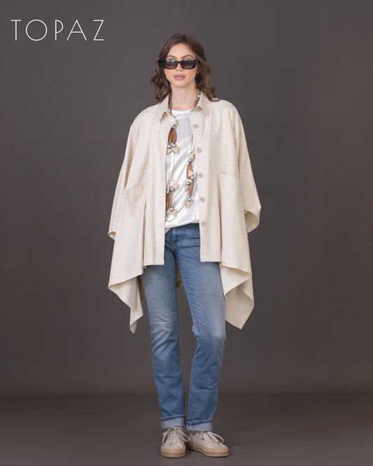 Metallic Polka Dot Poncho