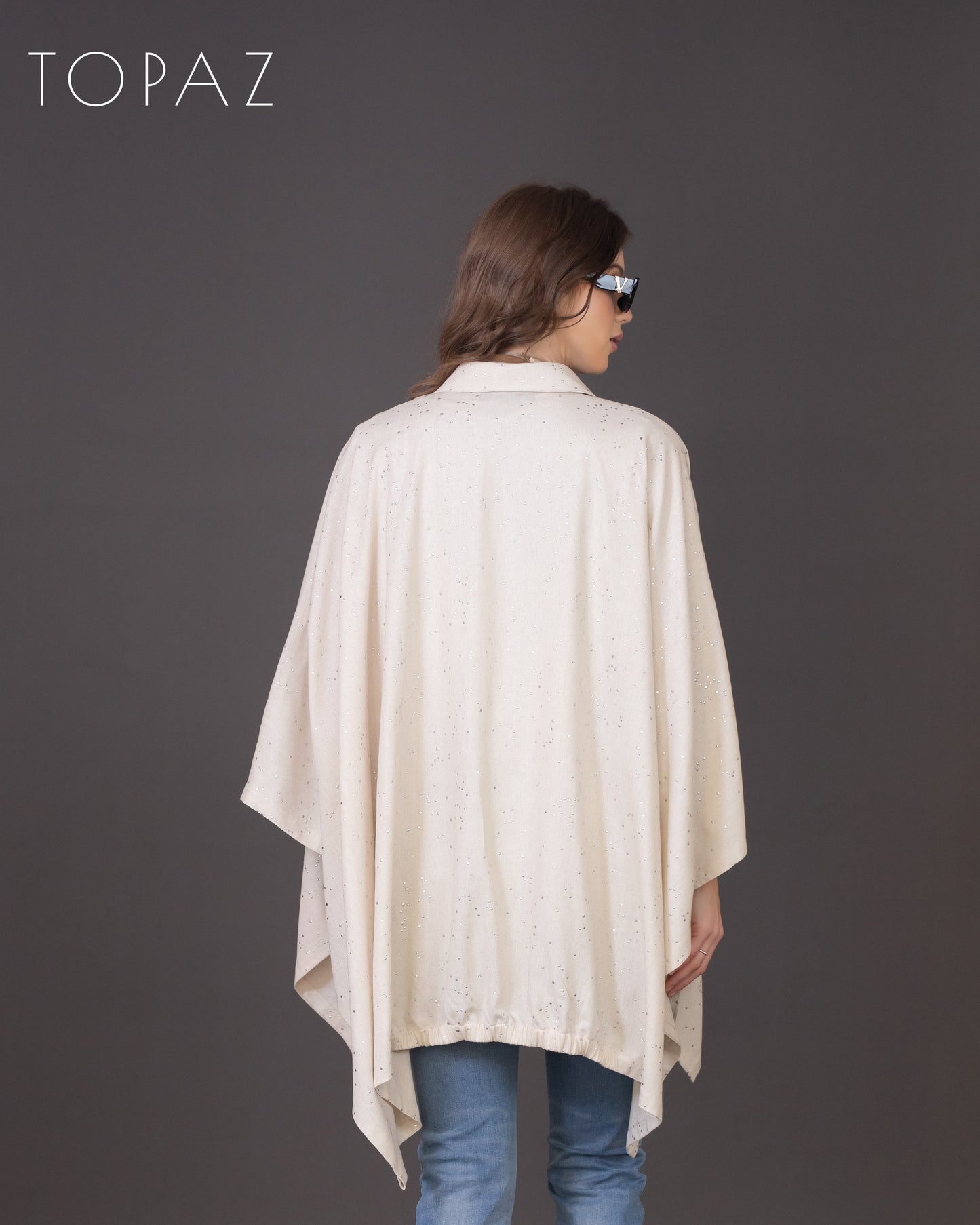 Metallic Polka Dot Poncho