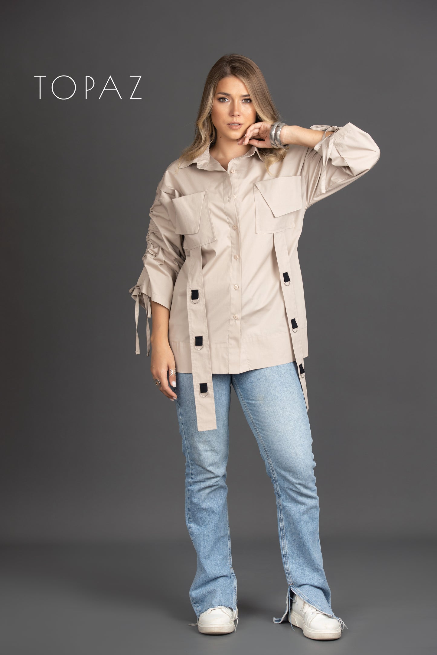 Poplin Shirt with Straps