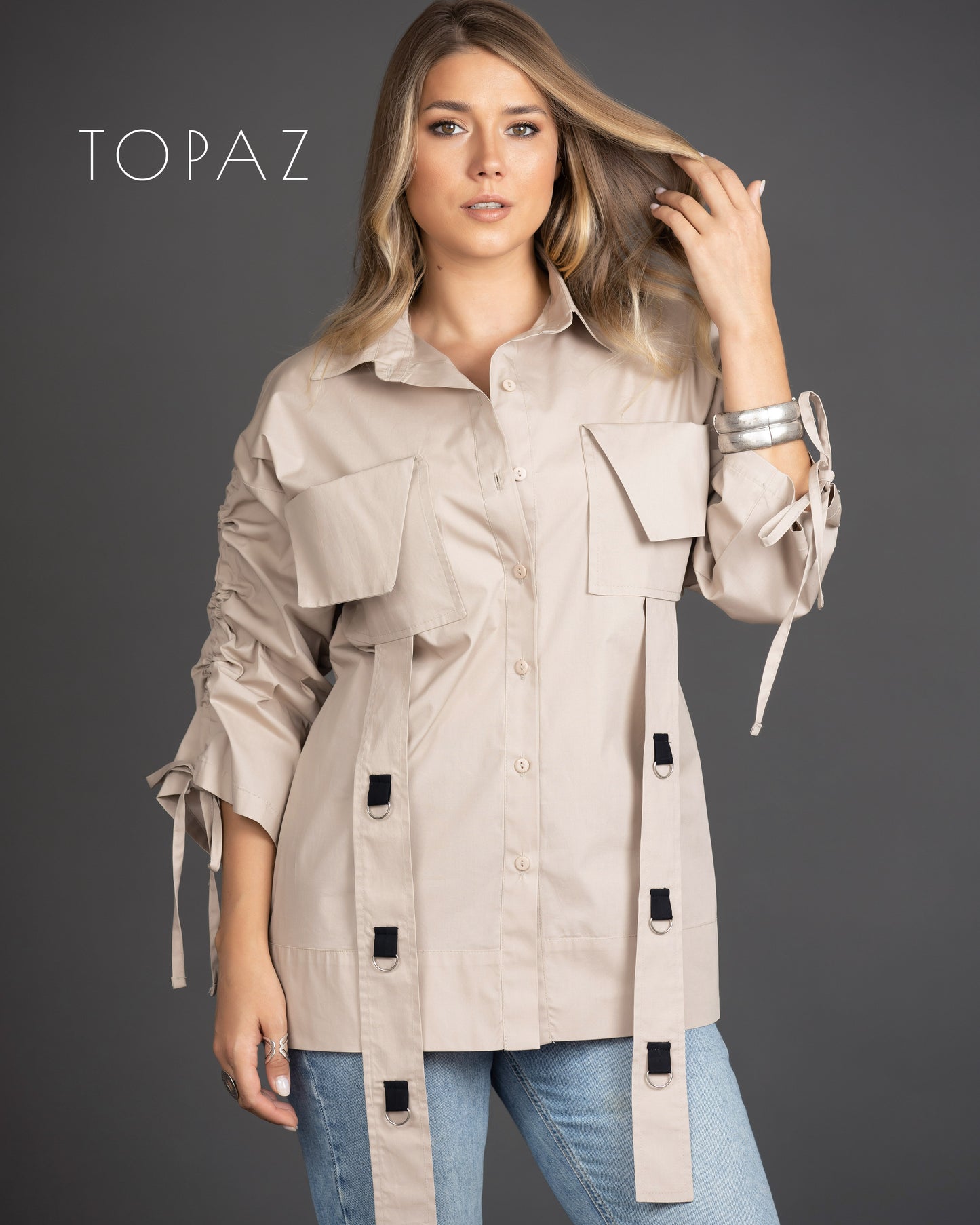 Poplin Shirt with Straps