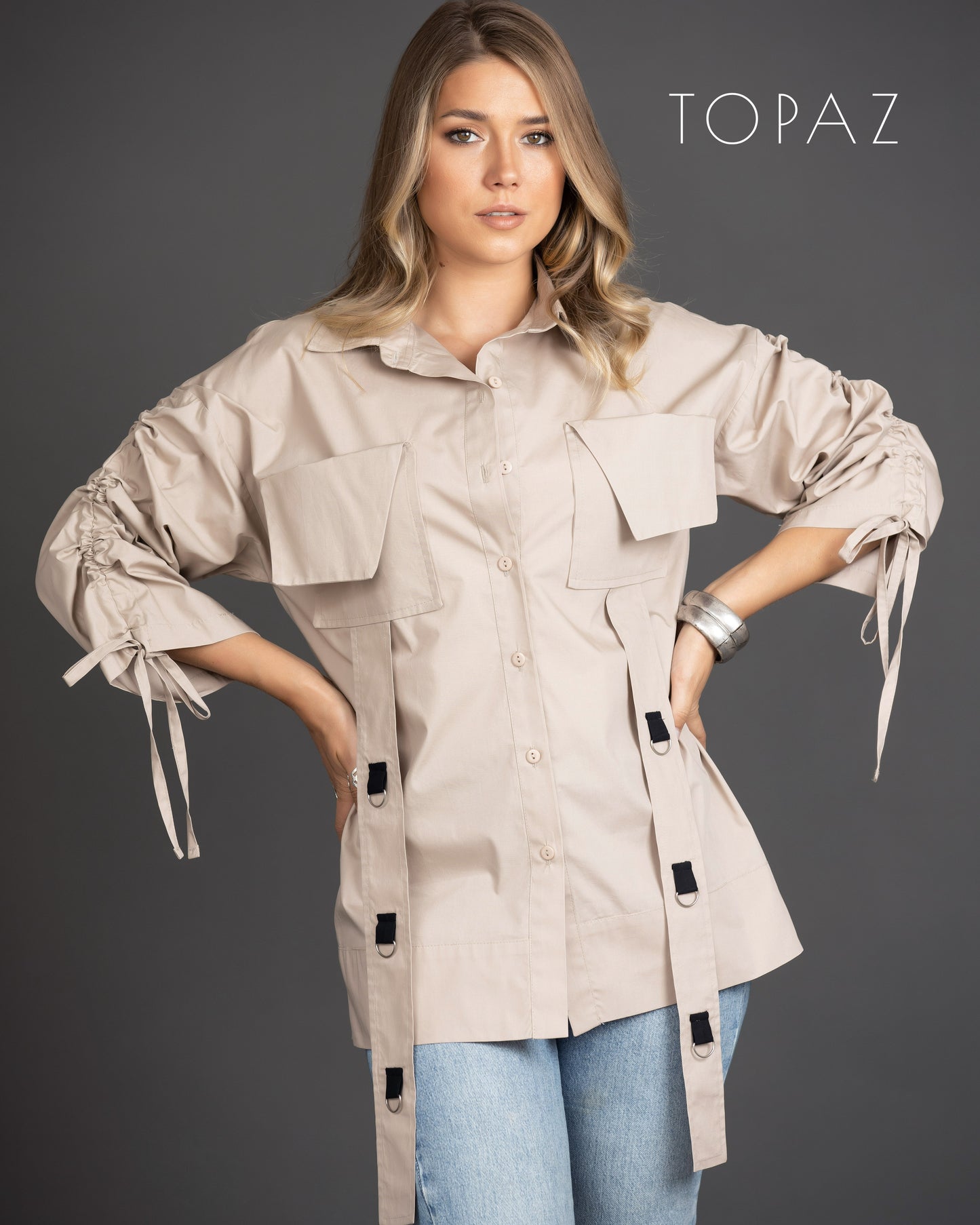 Poplin Shirt with Straps