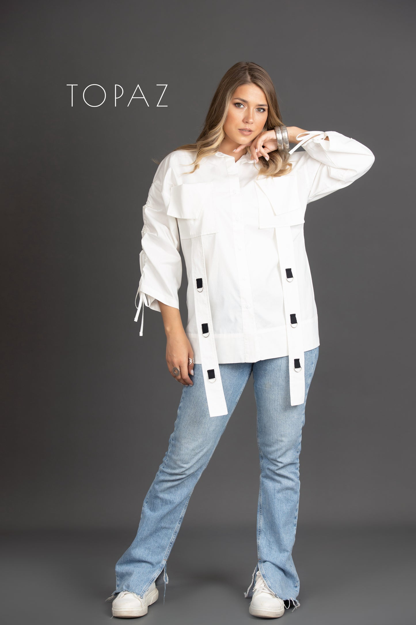 Poplin Shirt with Straps