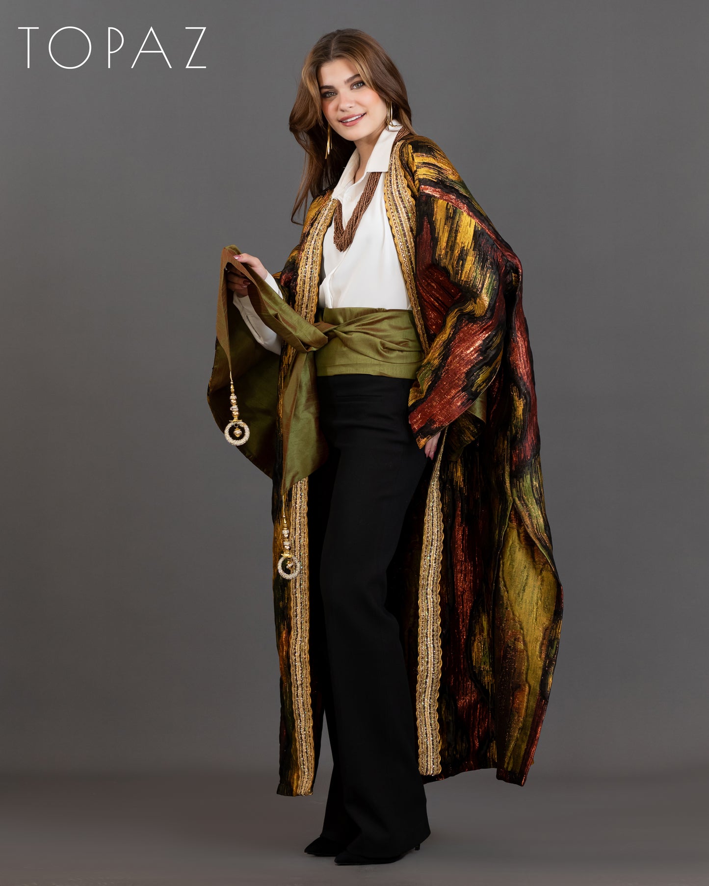 Brocade Kaftan With Belt