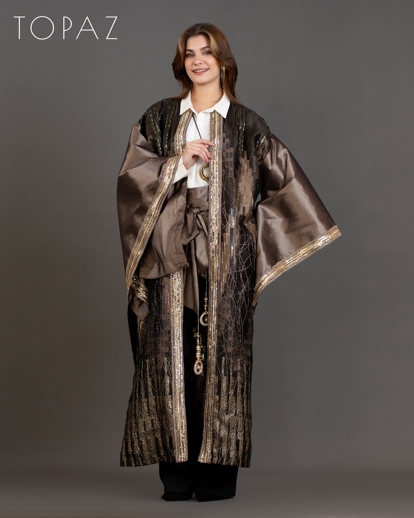 Brown Kaftan With Belt