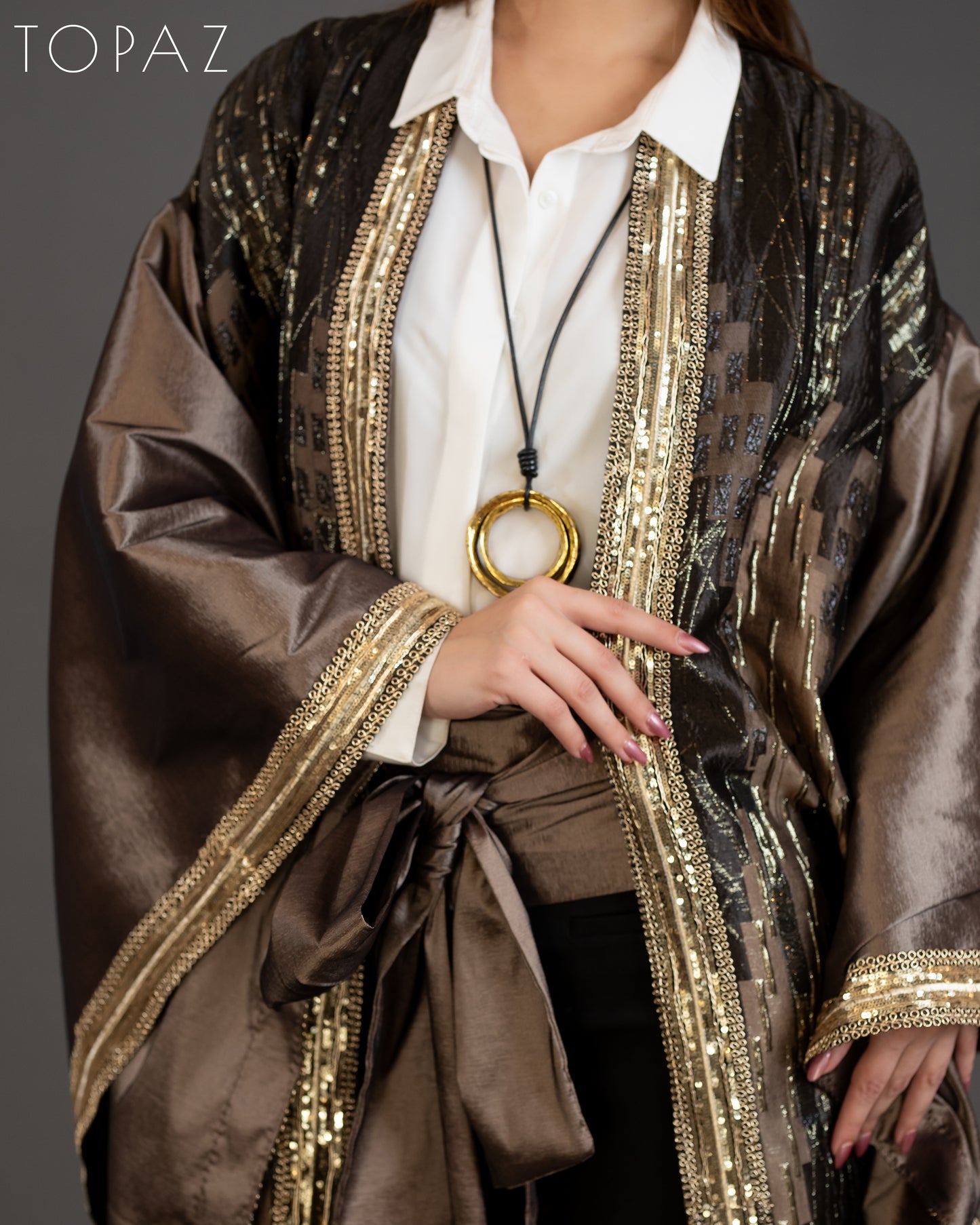 Brown Kaftan With Belt