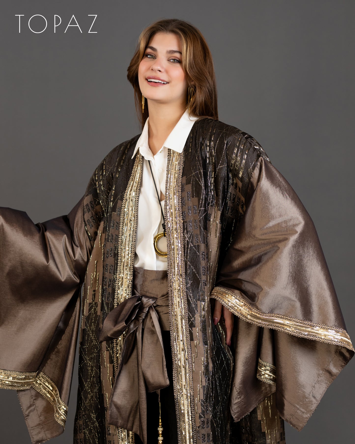 Brown Kaftan With Belt