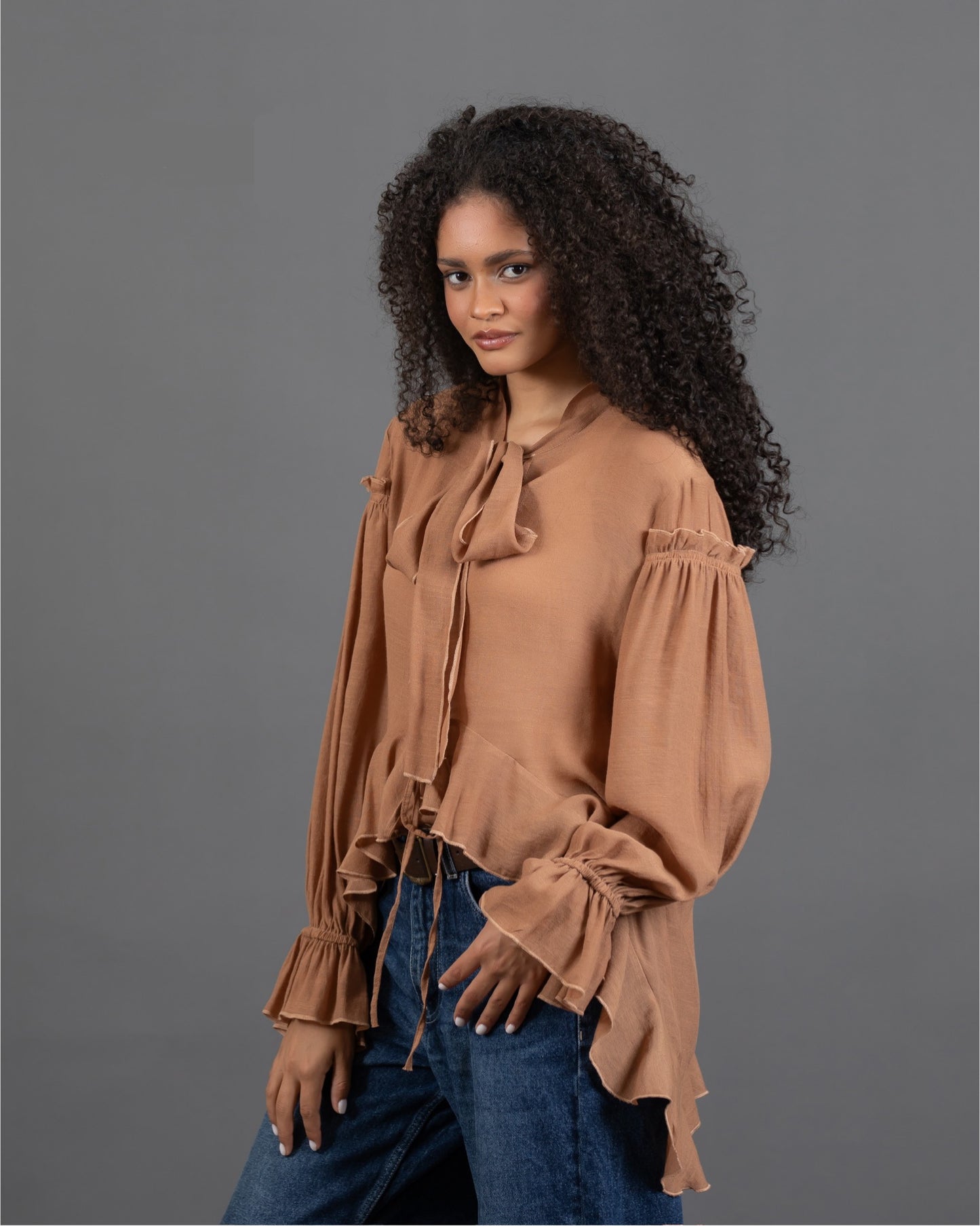Voile Ruffle Blouse