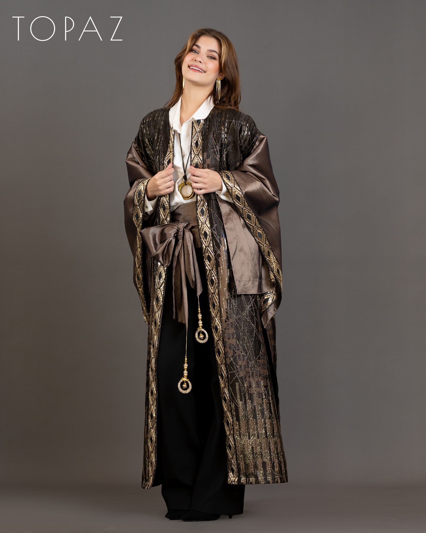 Brown Kaftan With Belt