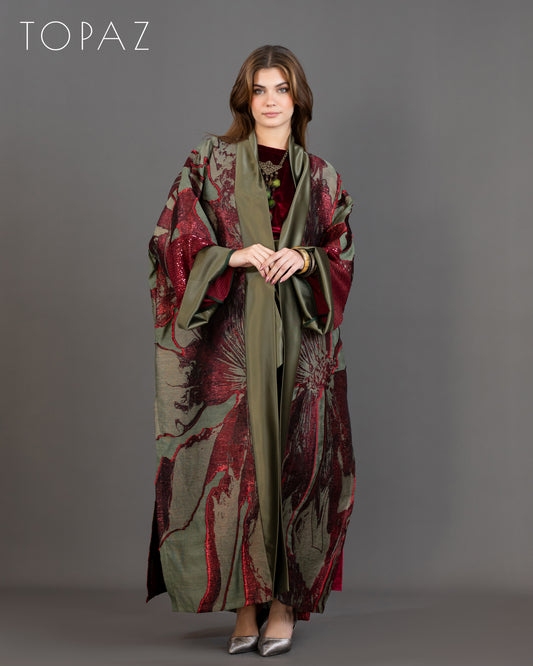 Burgundy Kaftan Set