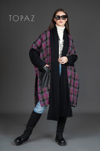 Plaid Knit Cardigan