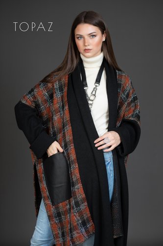 Plaid Knit Cardigan