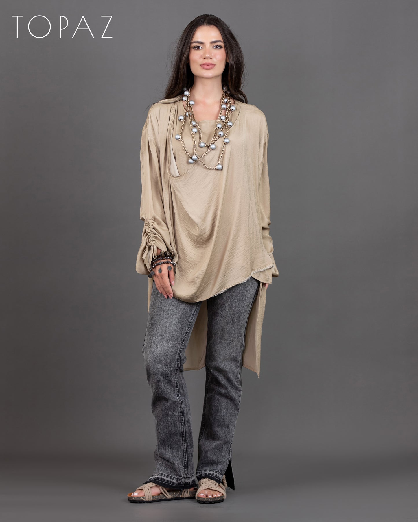 Two-Layer Satin Blouse