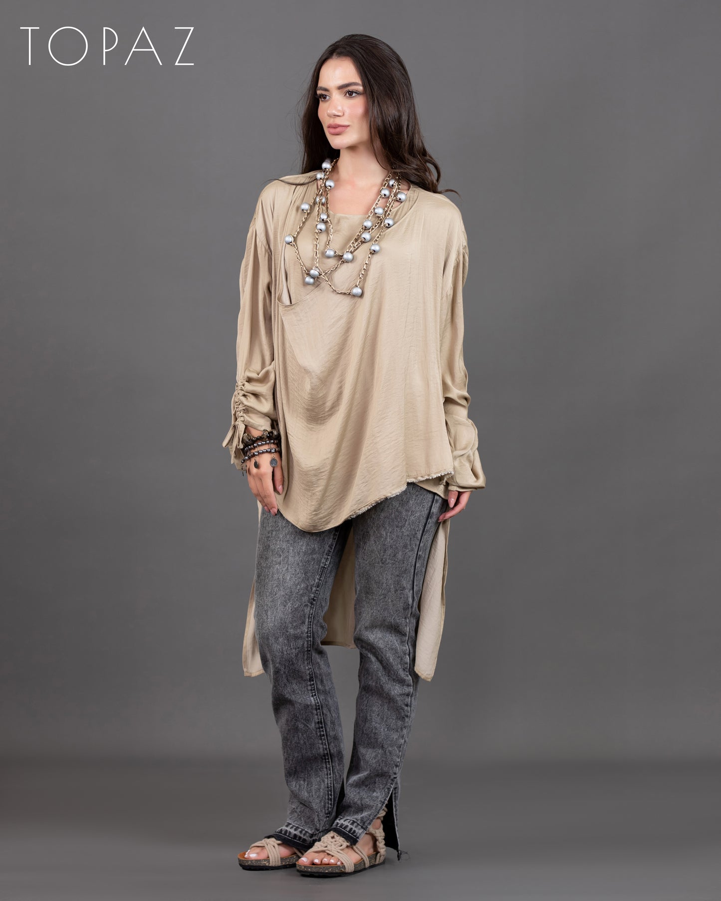 Two-Layer Satin Blouse