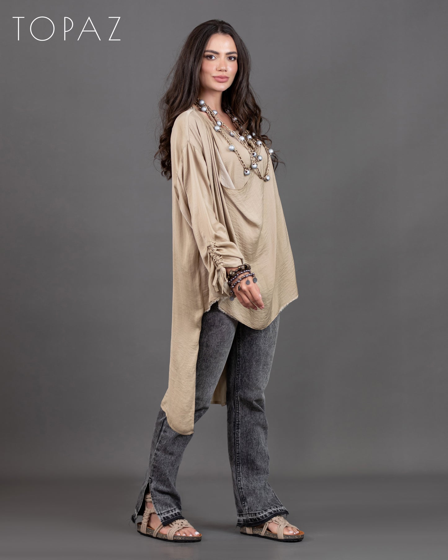 Two-Layer Satin Blouse