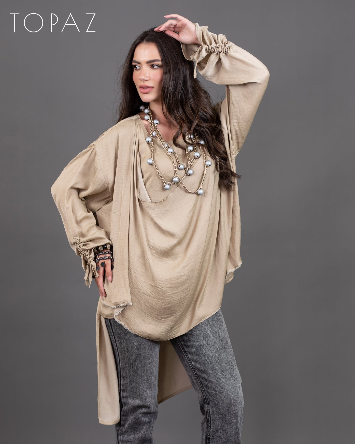 Two-Layer Satin Blouse