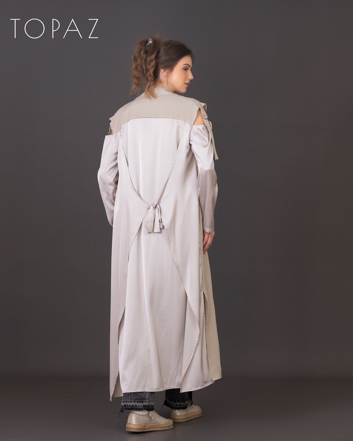 Linen Tunic with Satin