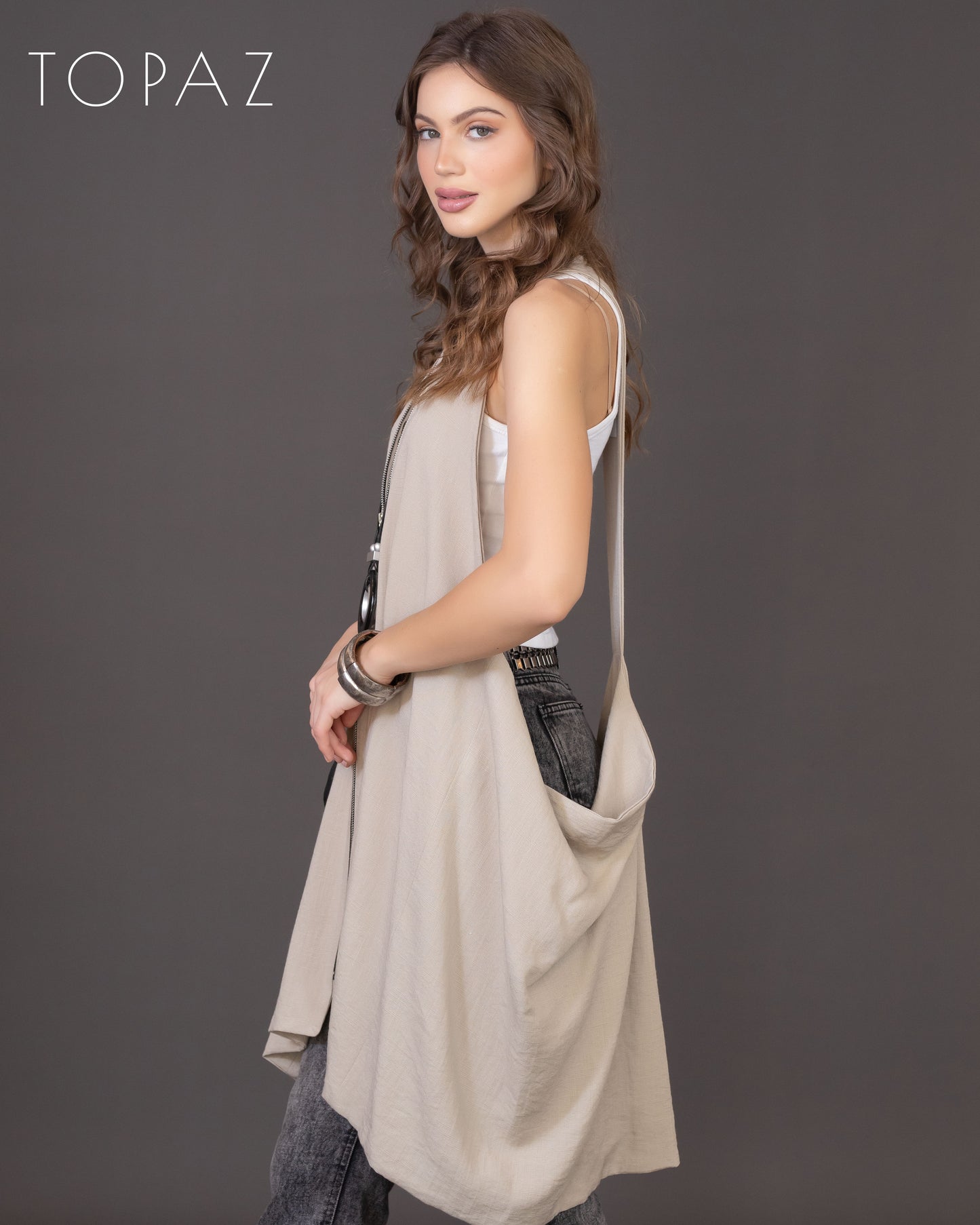 Vest with Zipper Detailing