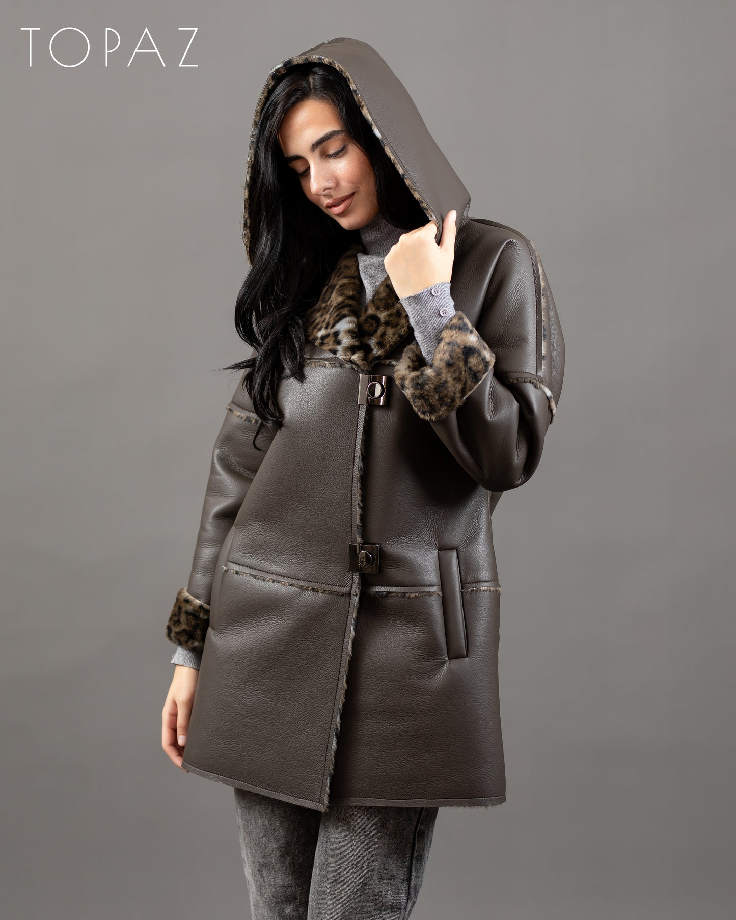 Leather Jacket with Fur