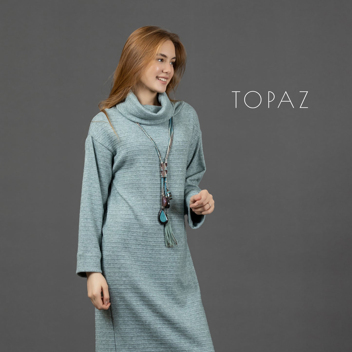 High-Neck Knit Dress