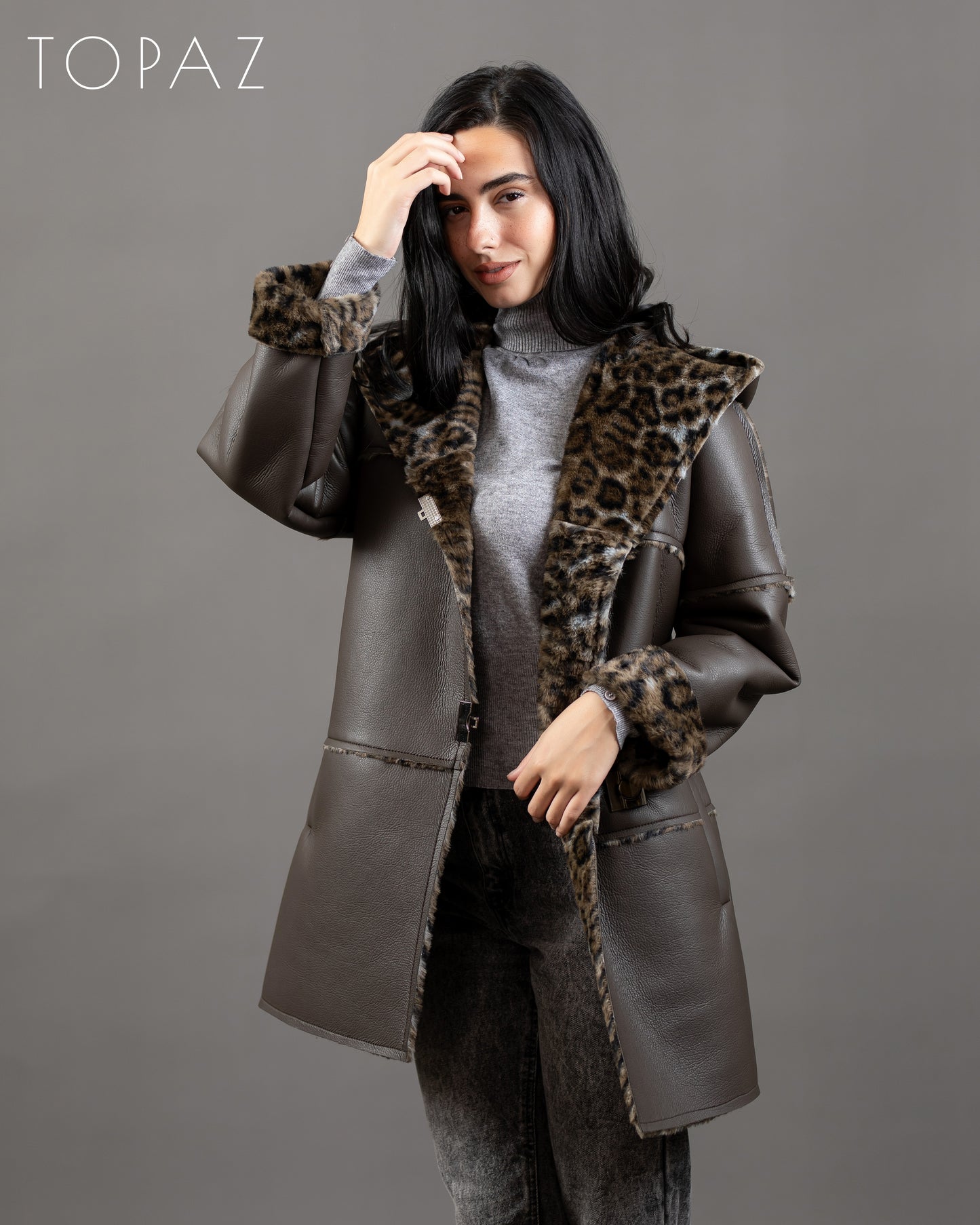 Leather Jacket with Fur