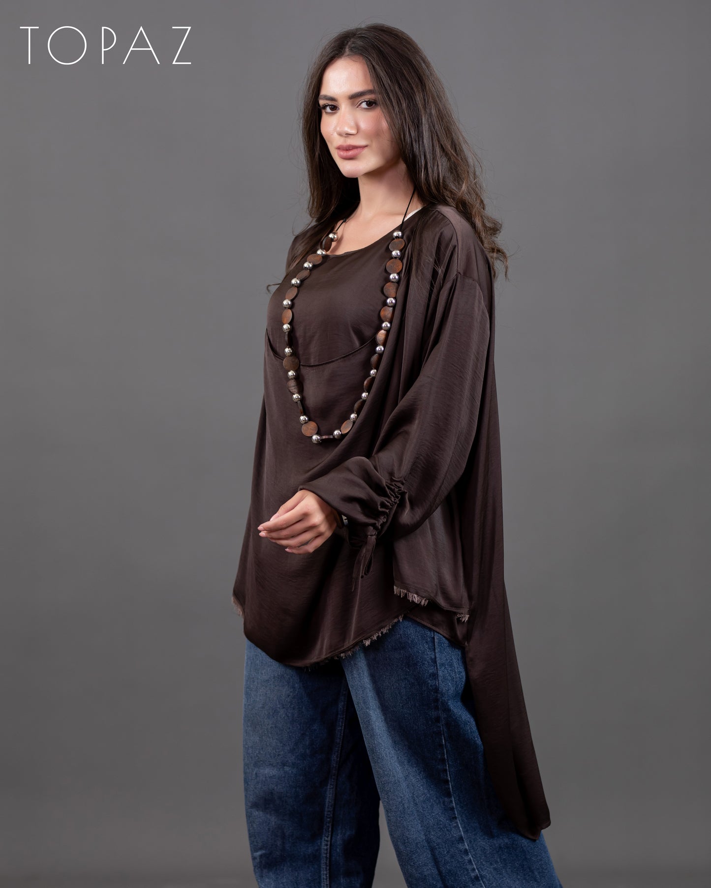Two-Layer Satin Blouse