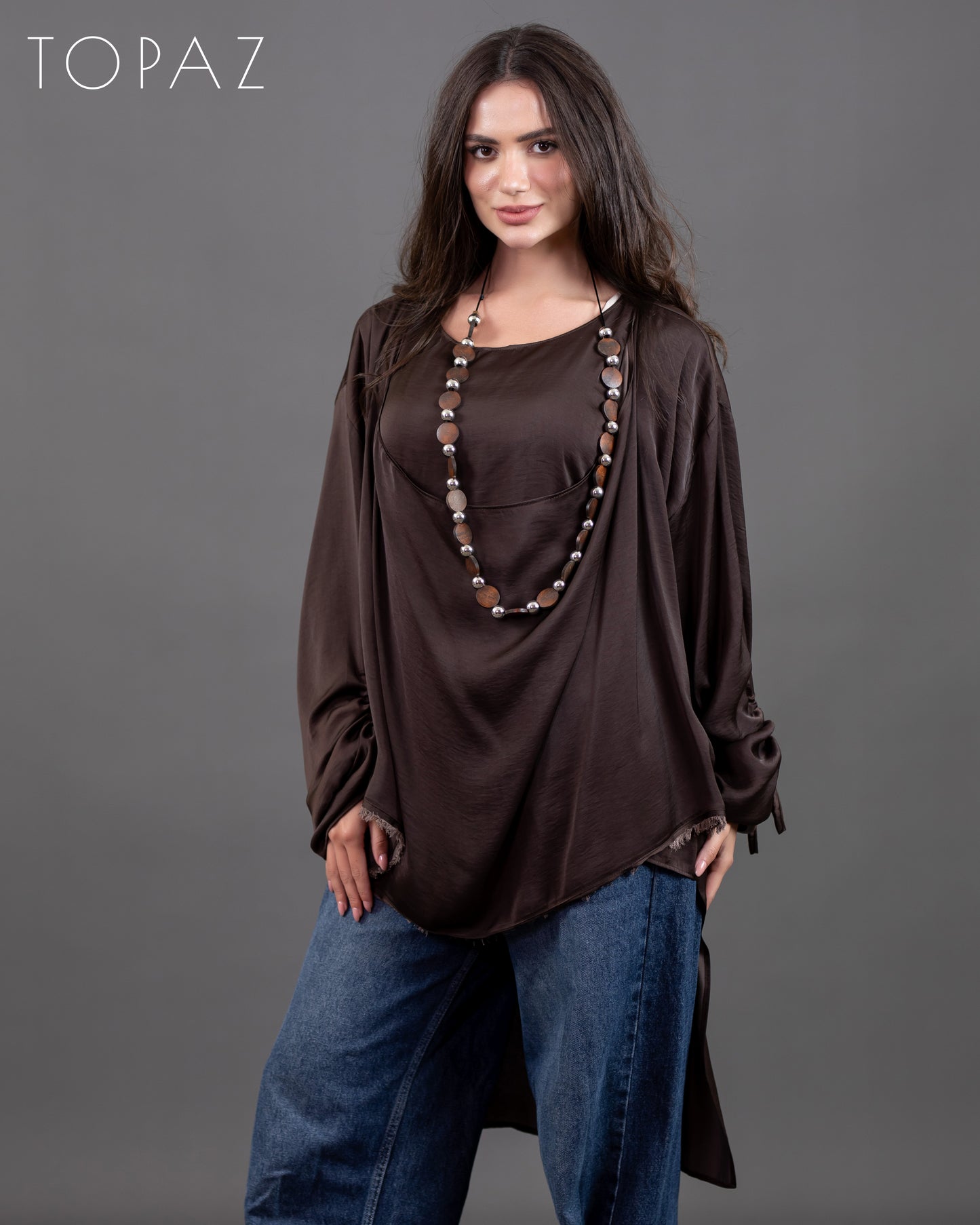 Two-Layer Satin Blouse