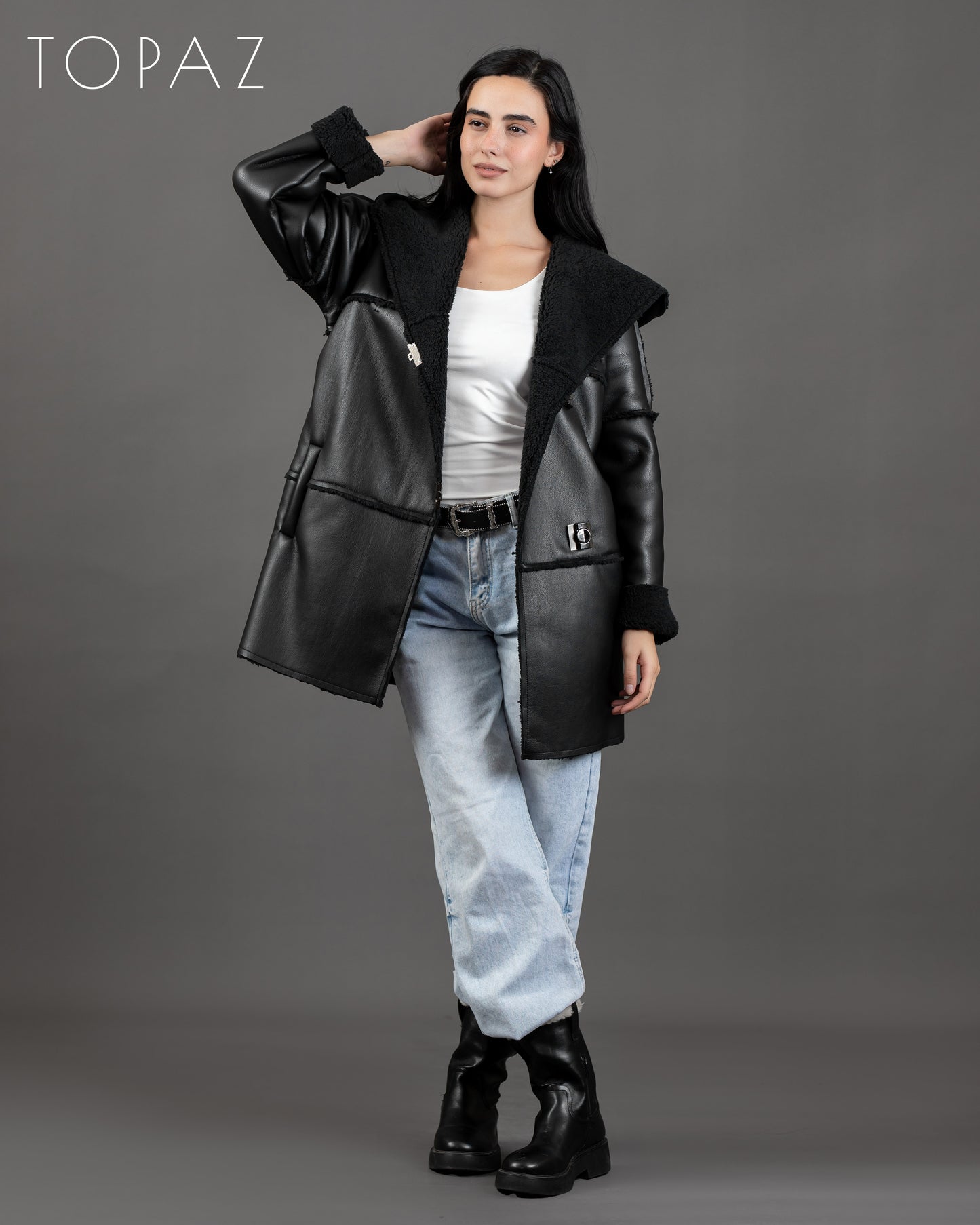 Leather Jacket with Fur