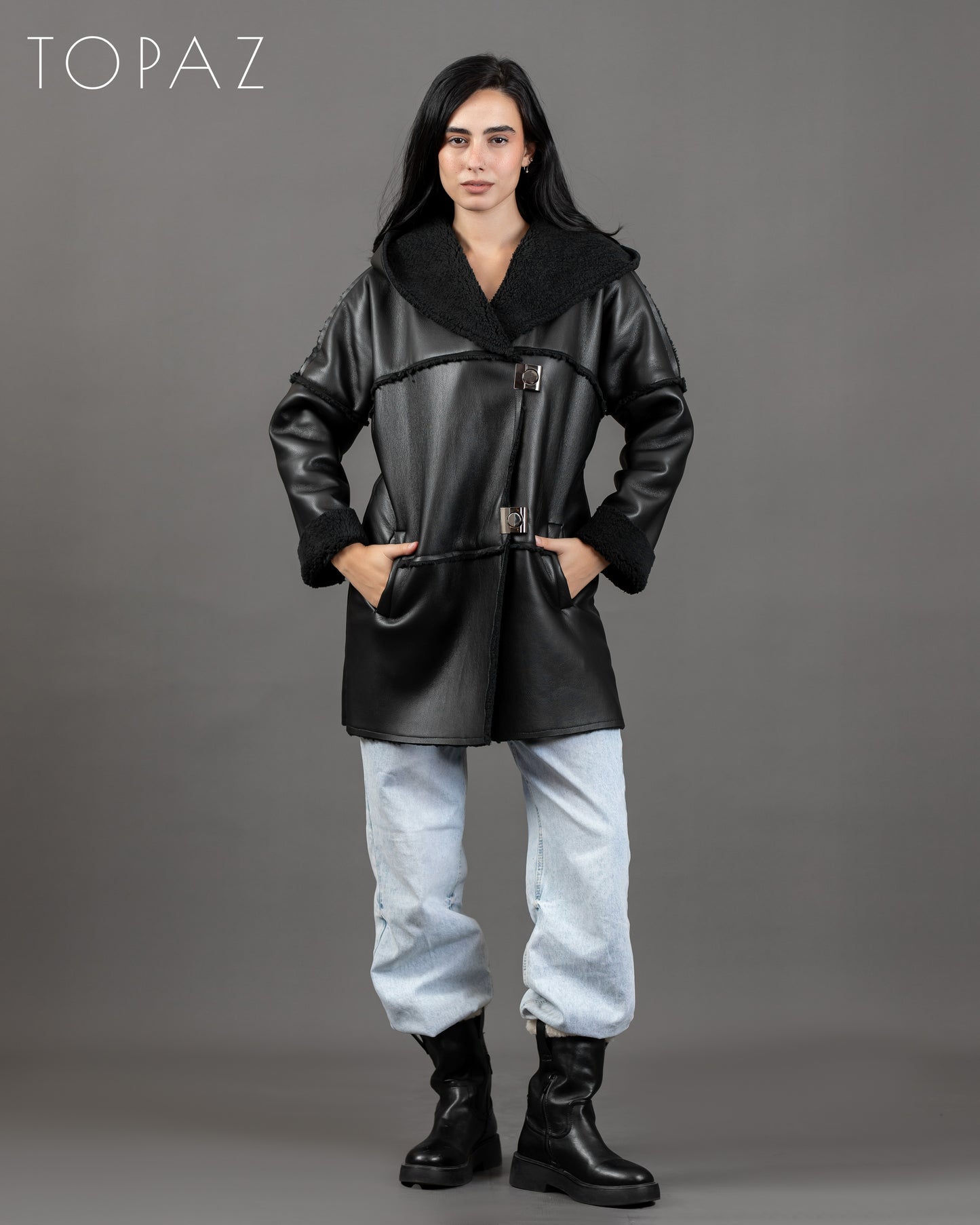 Leather Jacket with Fur