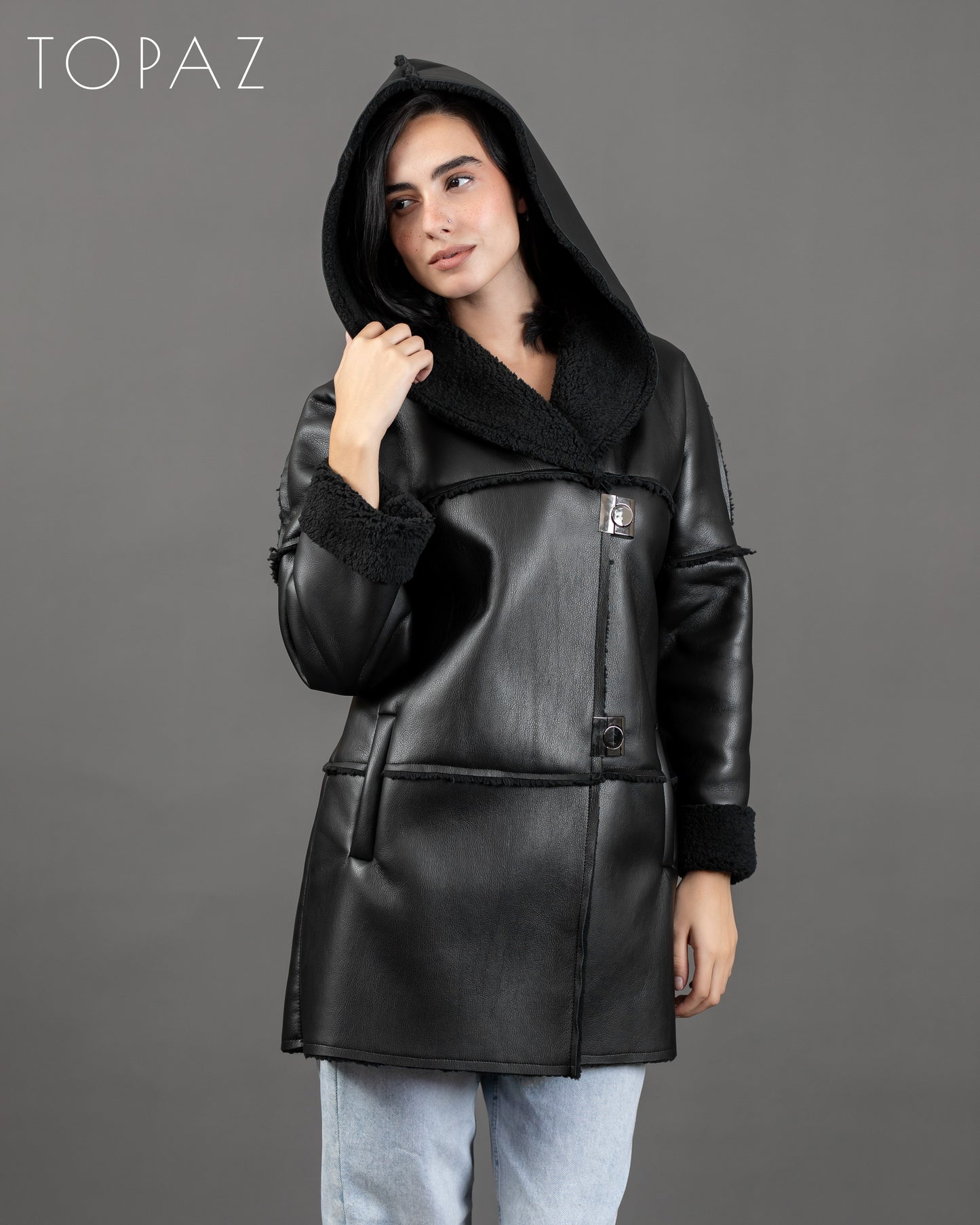 Leather Jacket with Fur