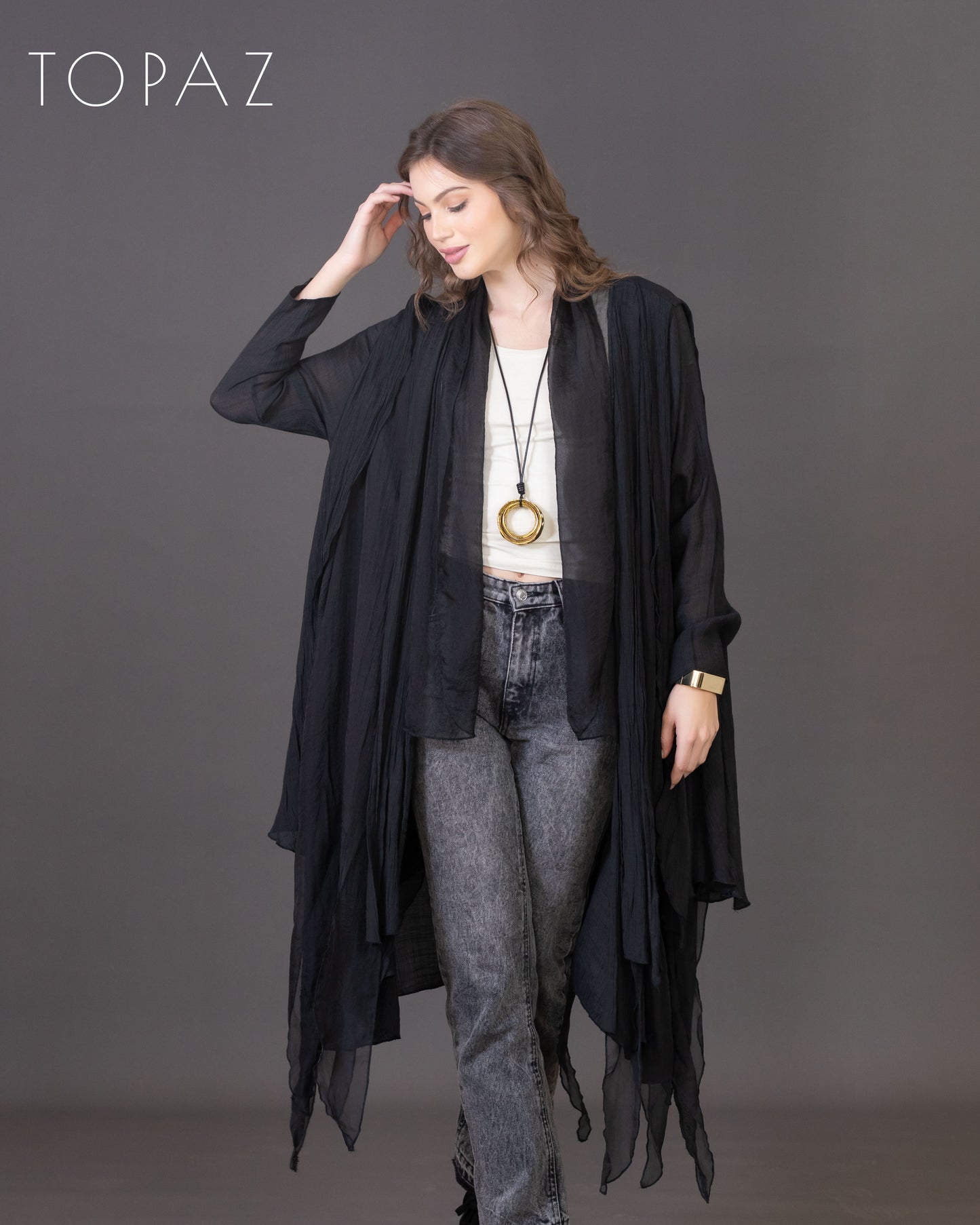 Cardigan with Voile