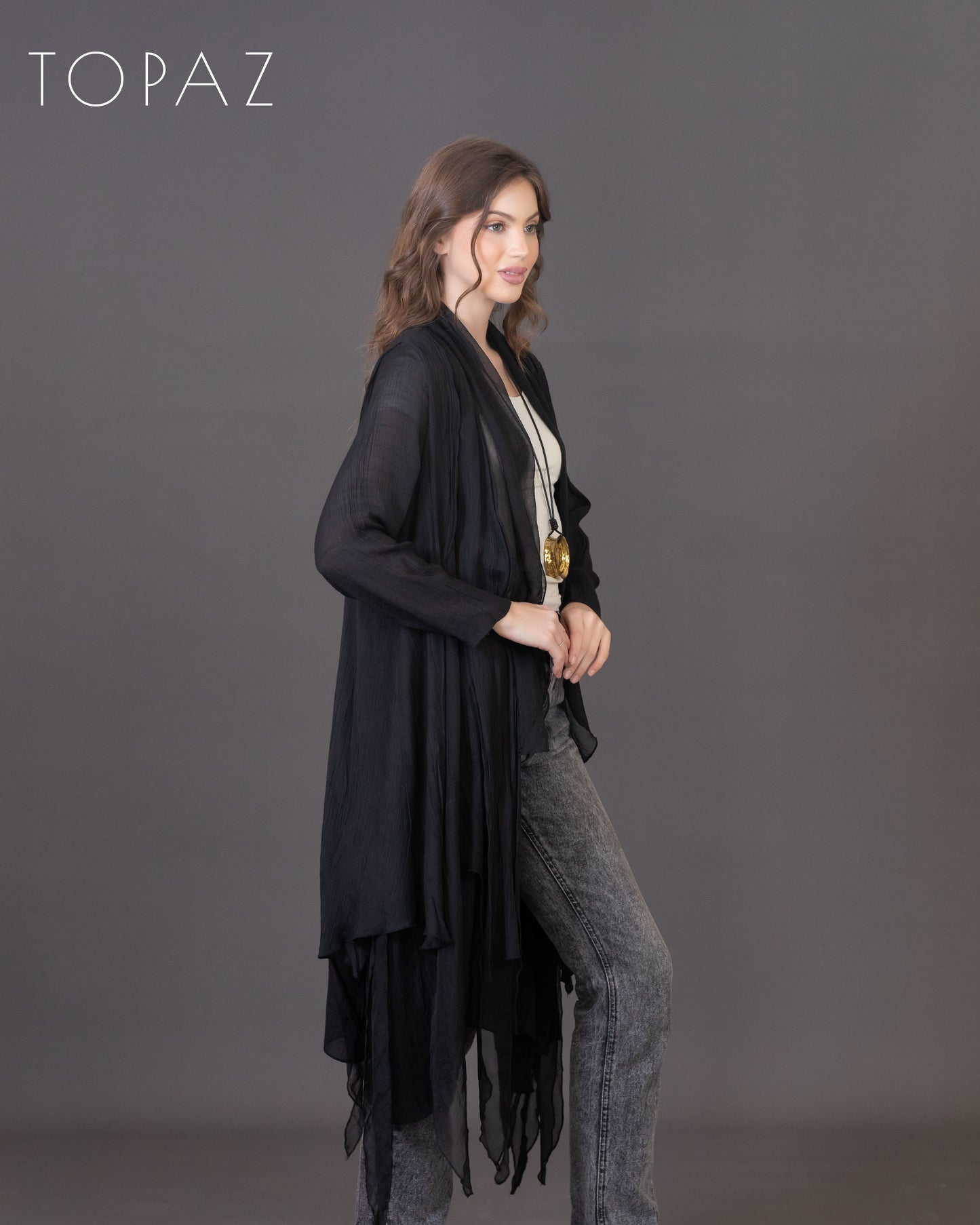 Cardigan with Voile