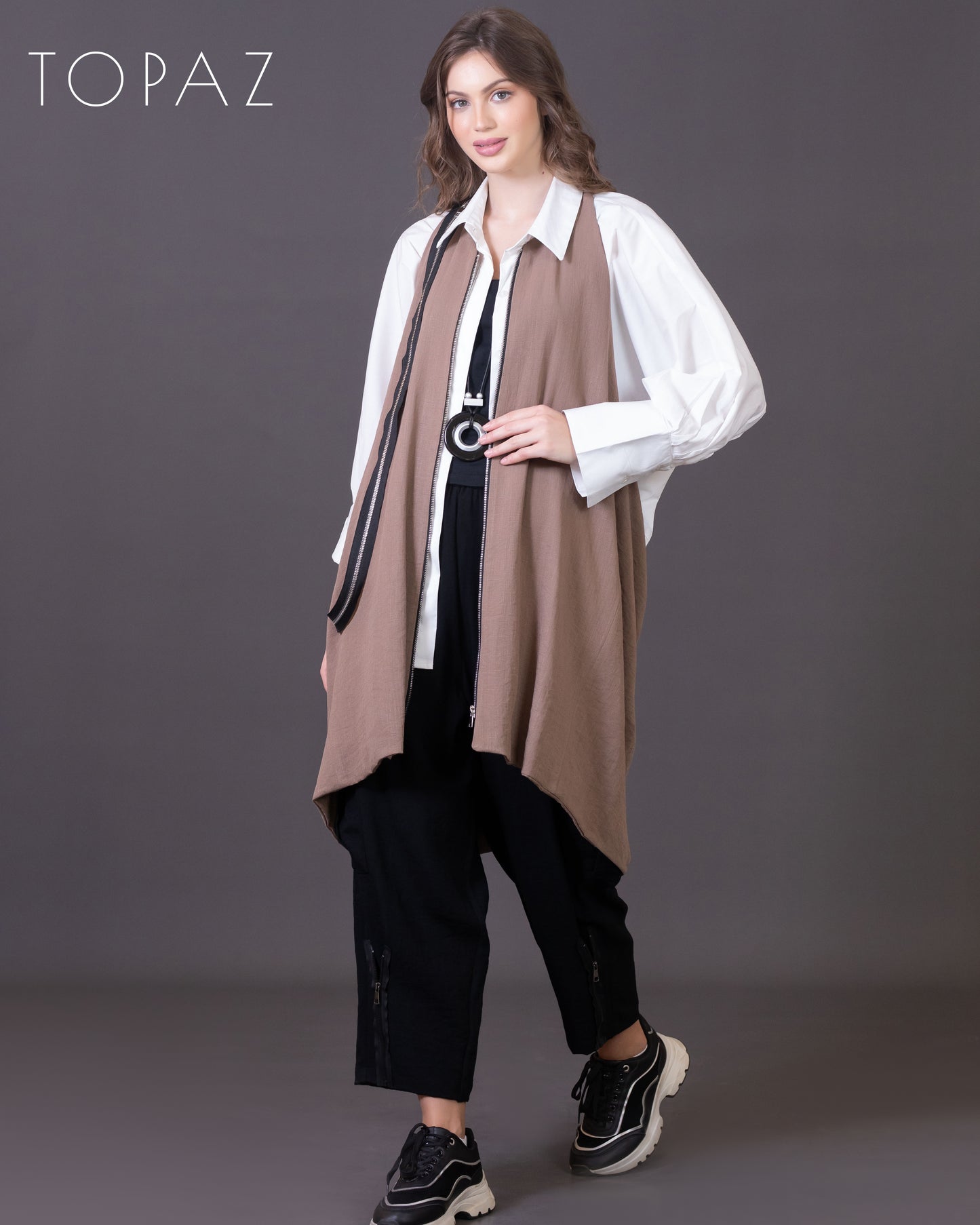 Vest with Zipper Detailing