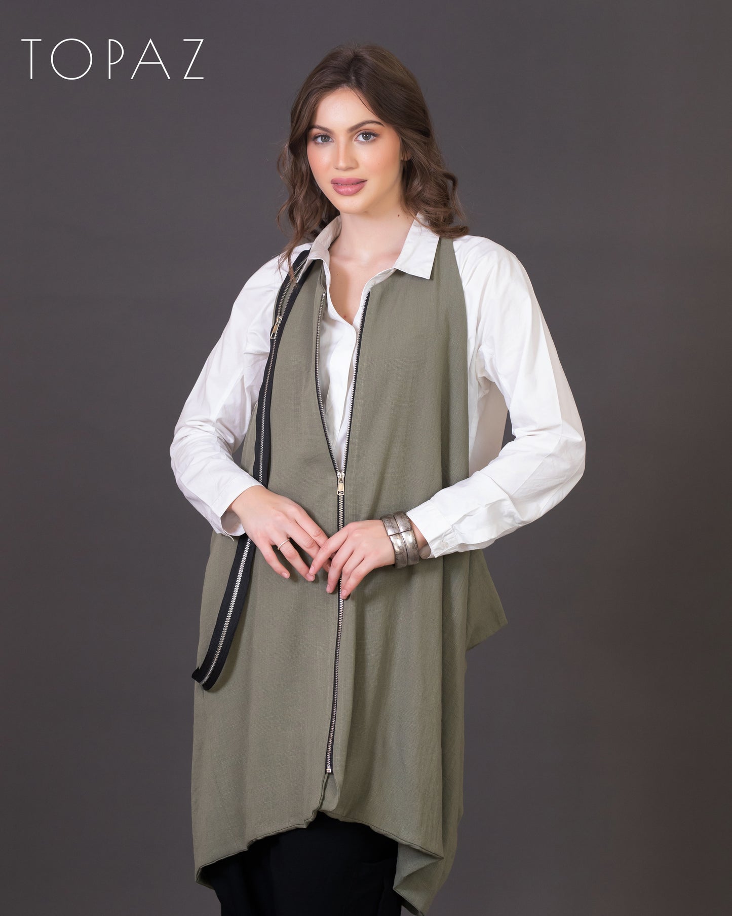 Vest with Zipper Detailing