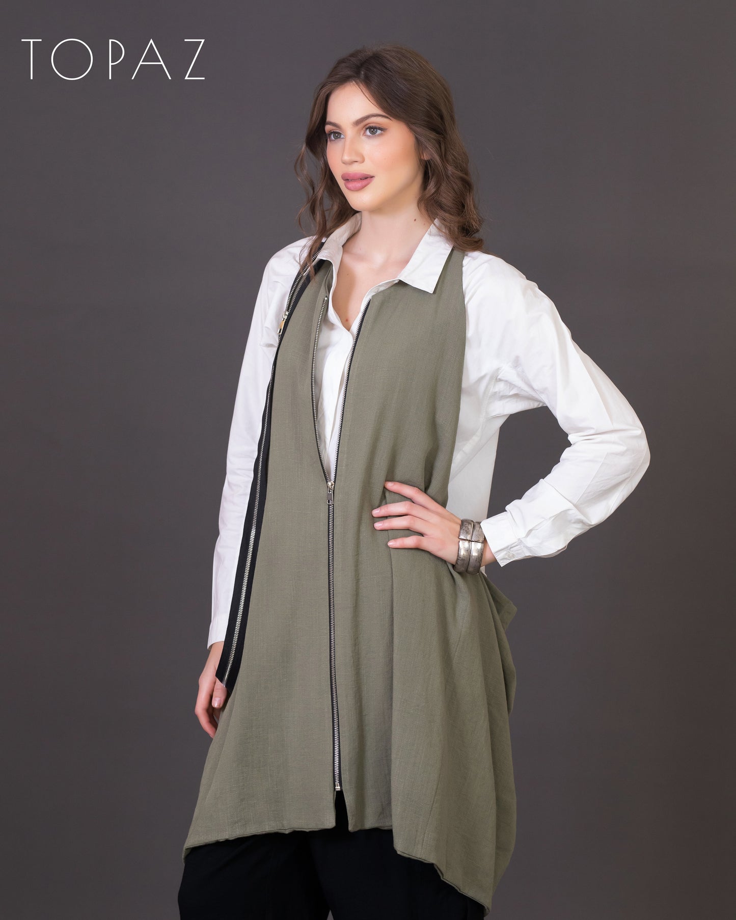 Vest with Zipper Detailing