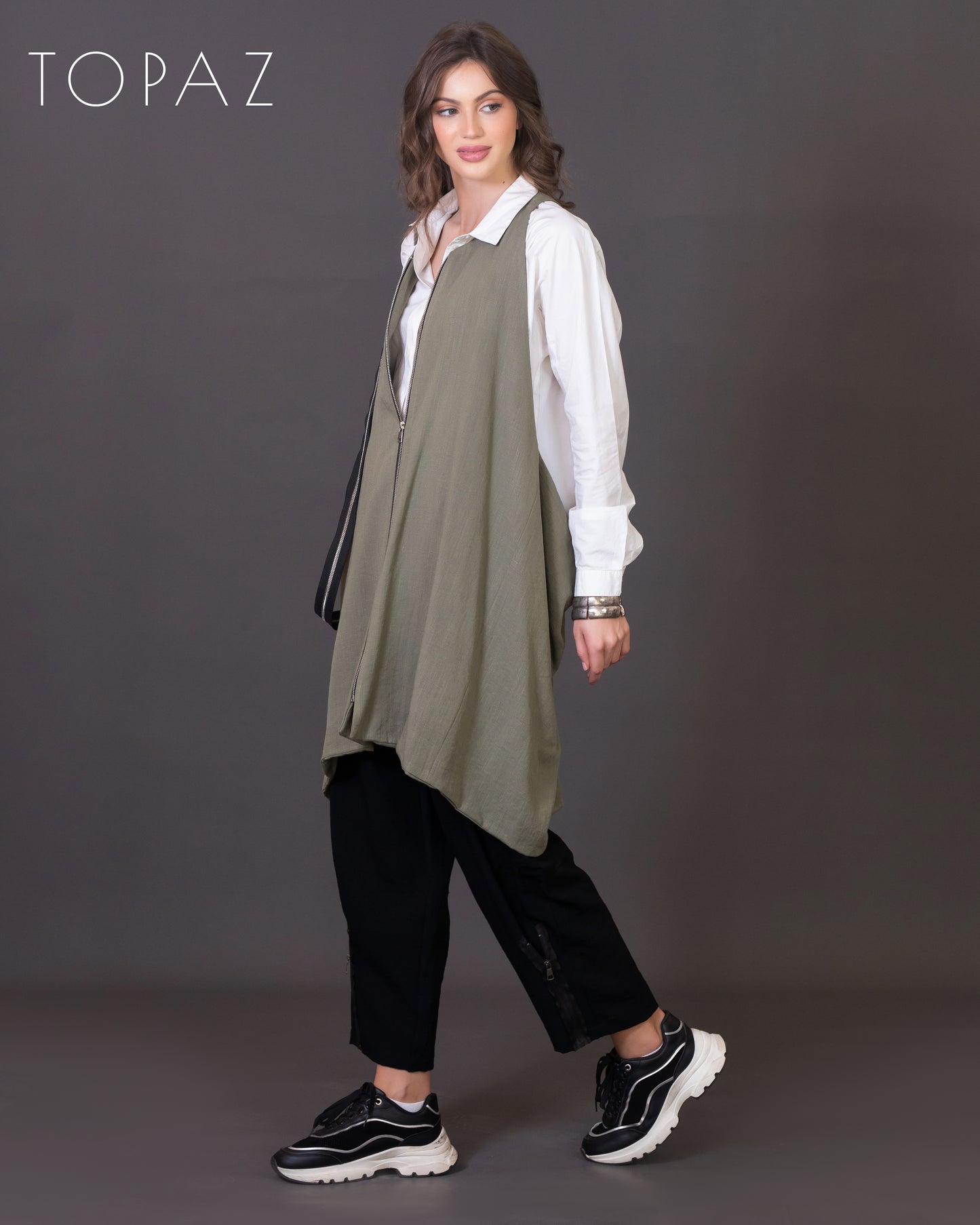 Vest with Zipper Detailing