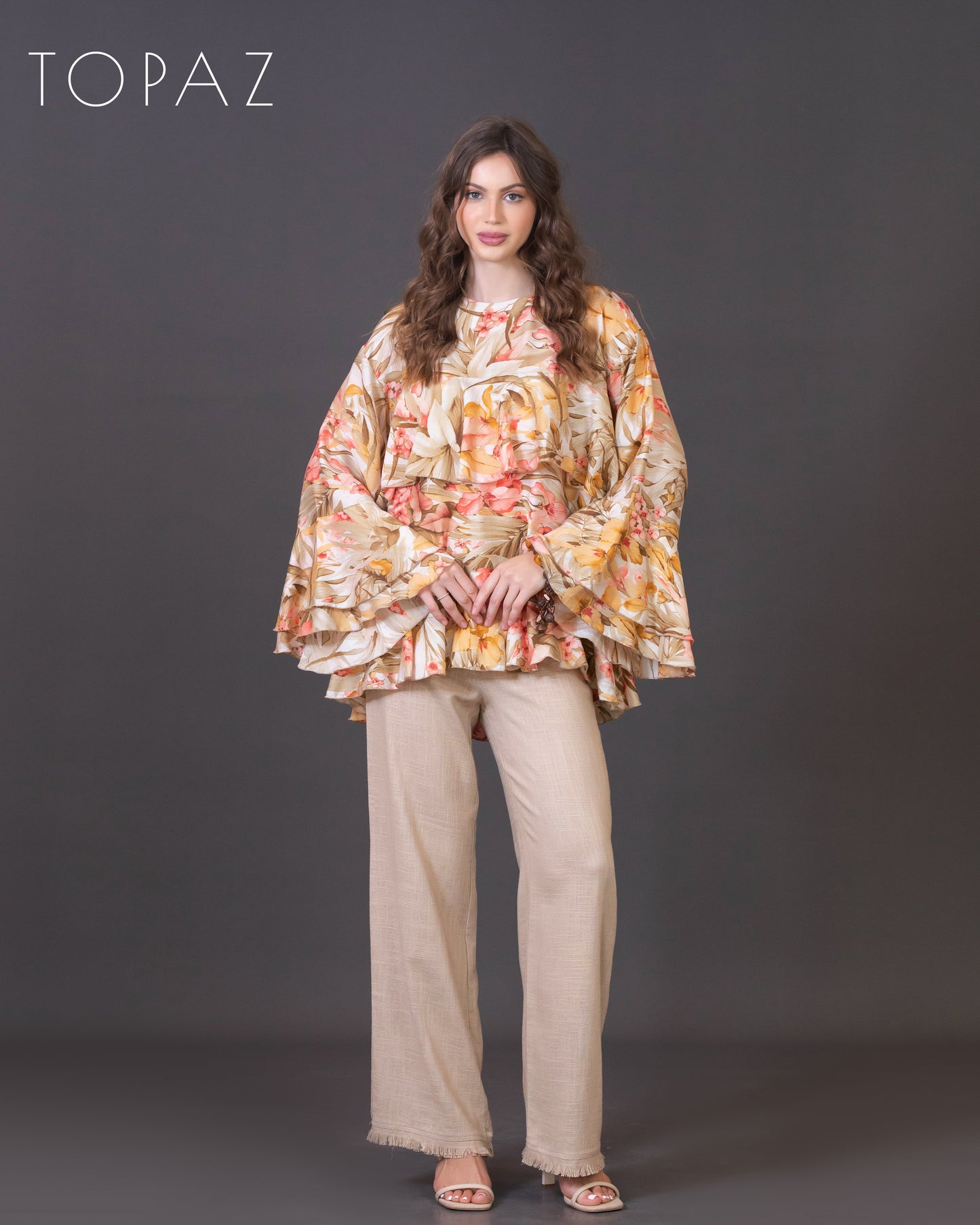 Floral Top with Ruffles