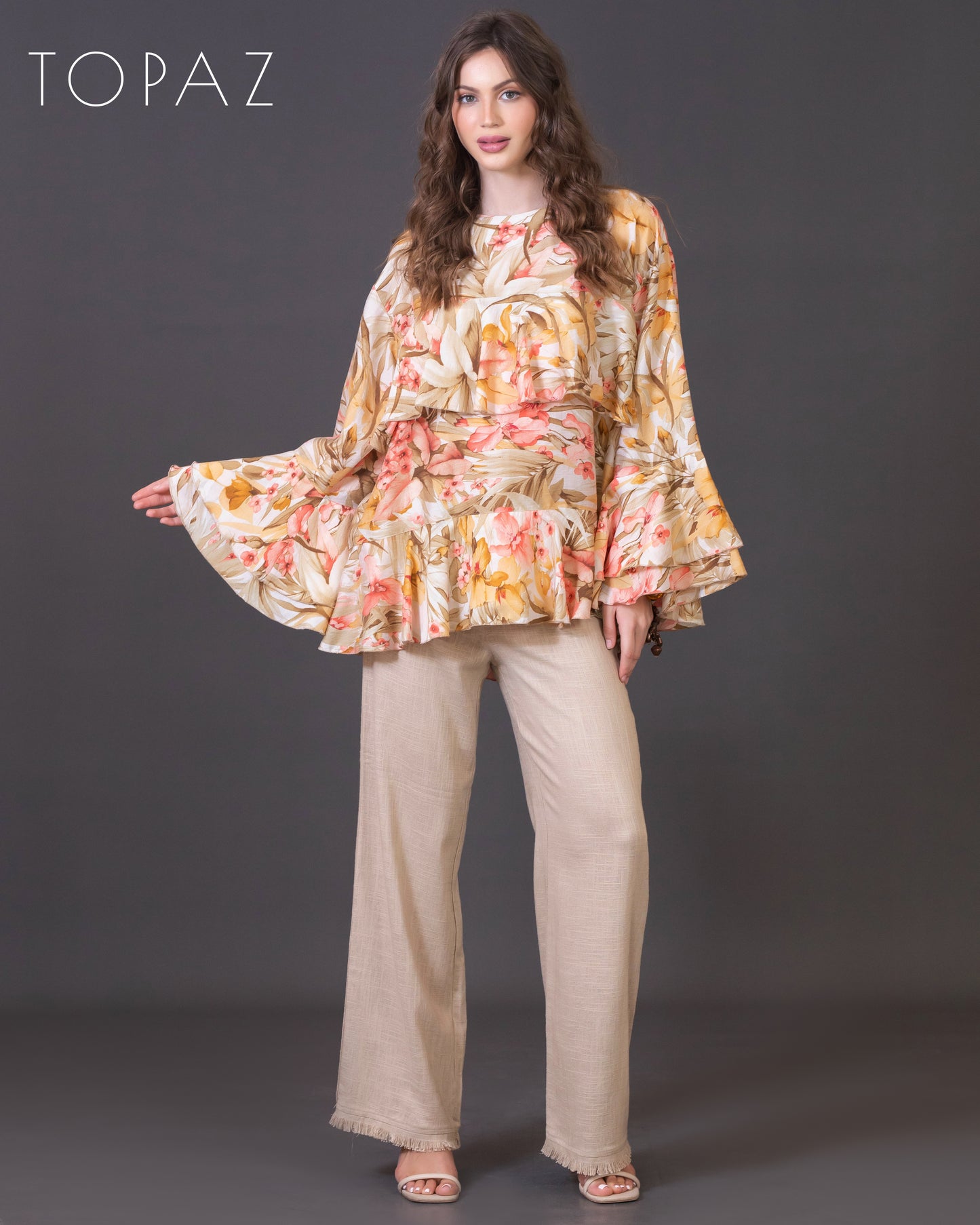 Floral Top with Ruffles