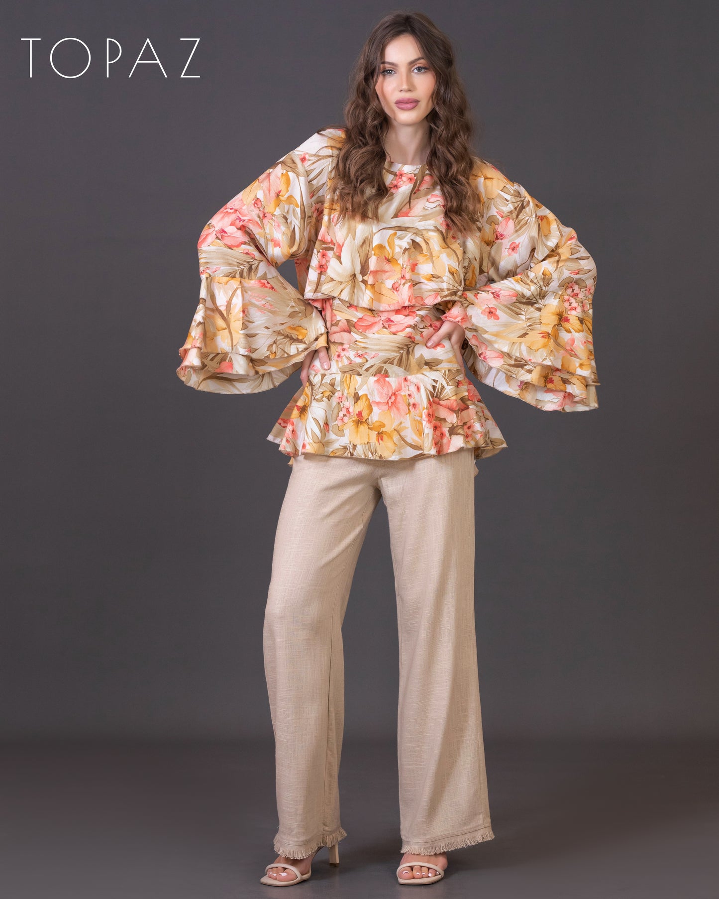 Floral Top with Ruffles