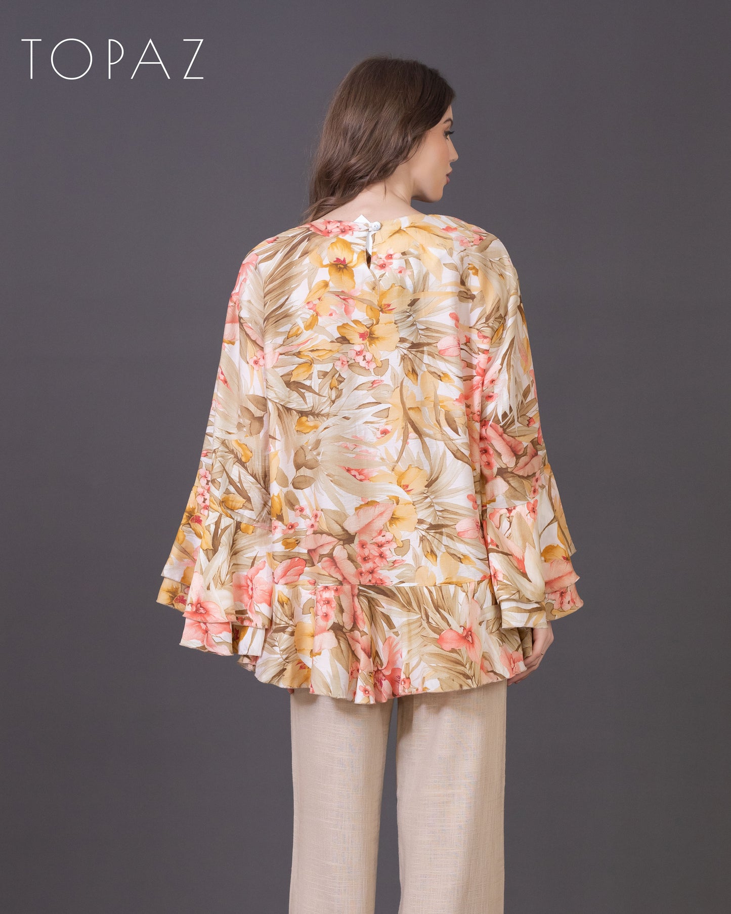 Floral Top with Ruffles