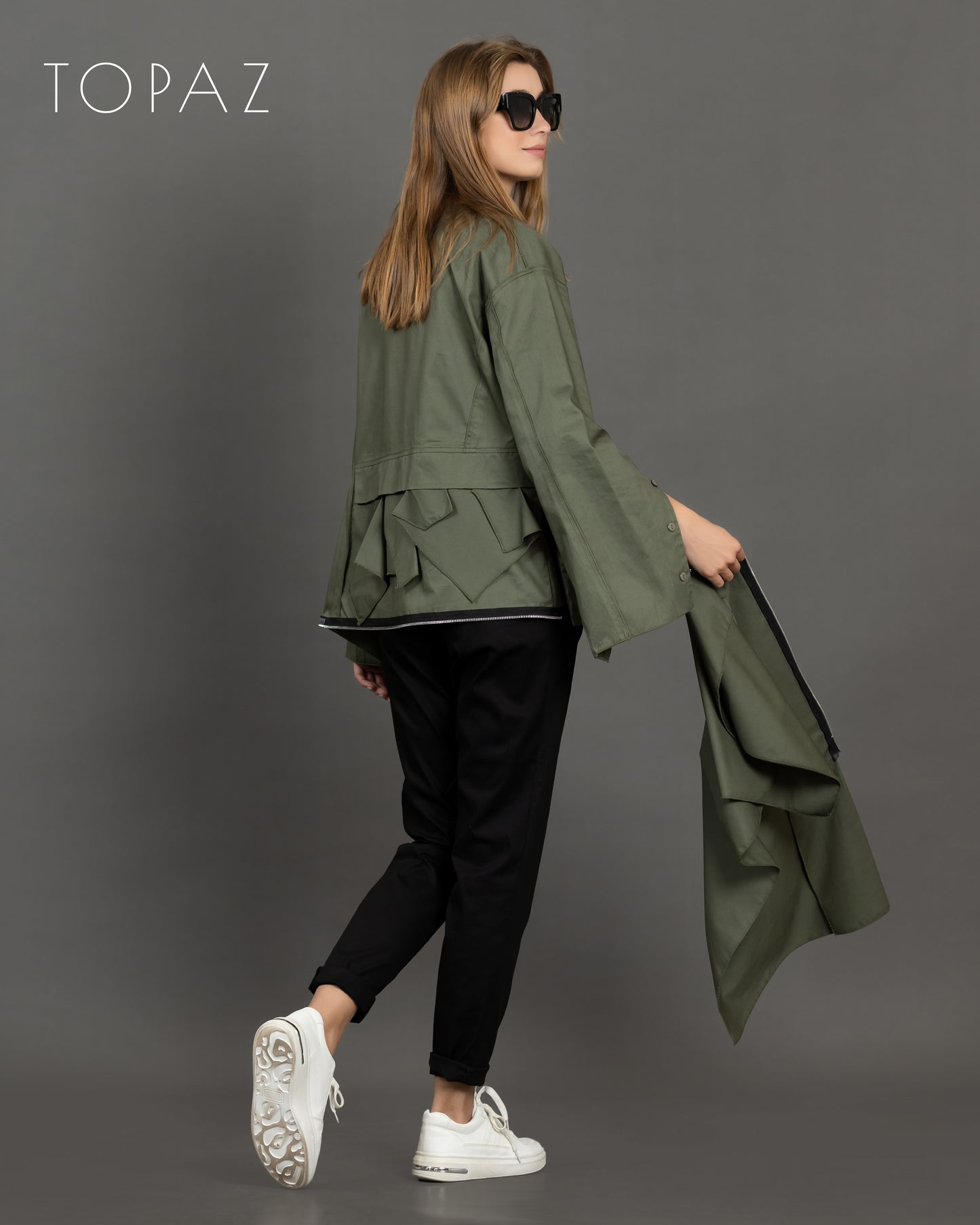 Poplin Tunic Featuring Zippers