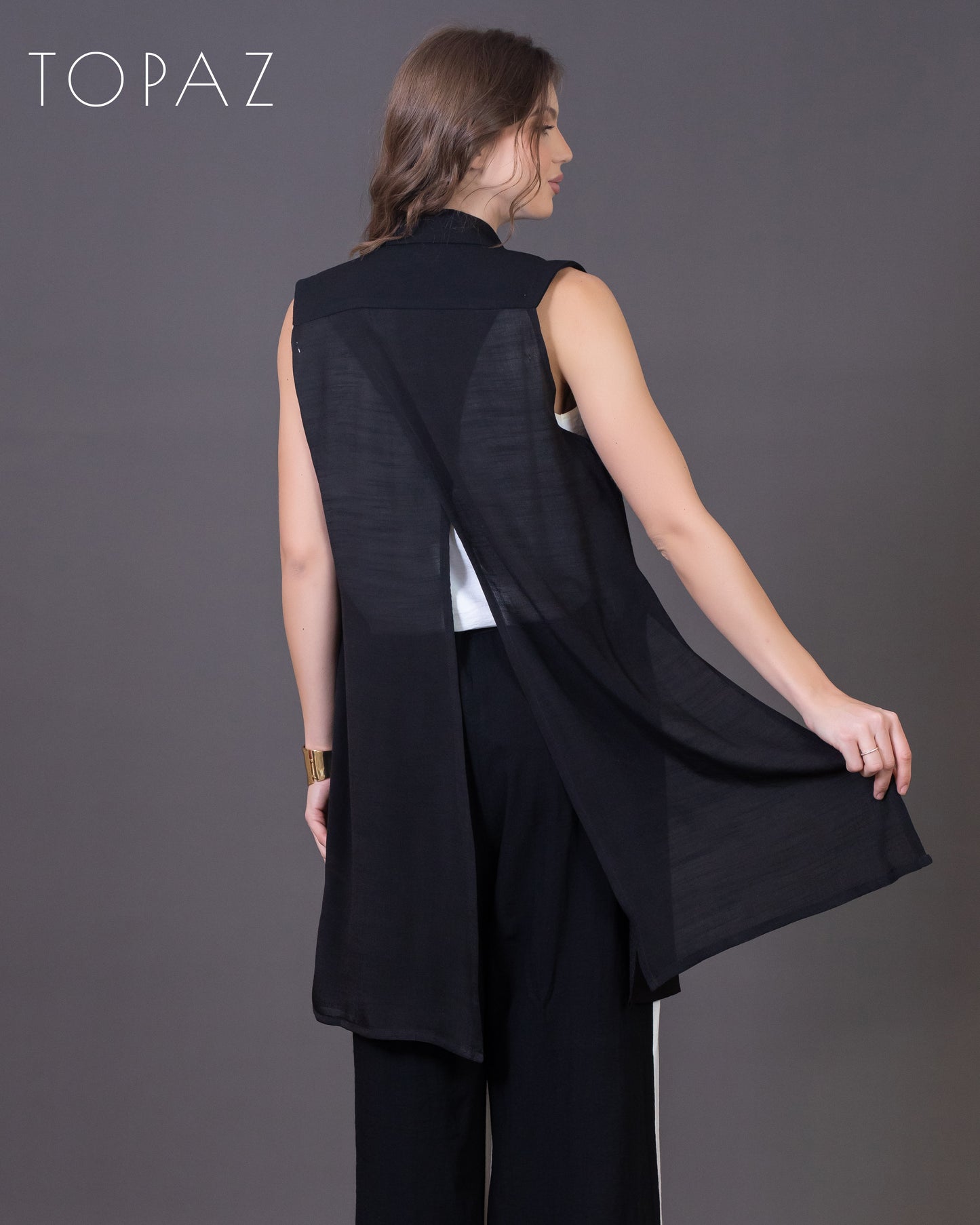 Linen and Voile Vest