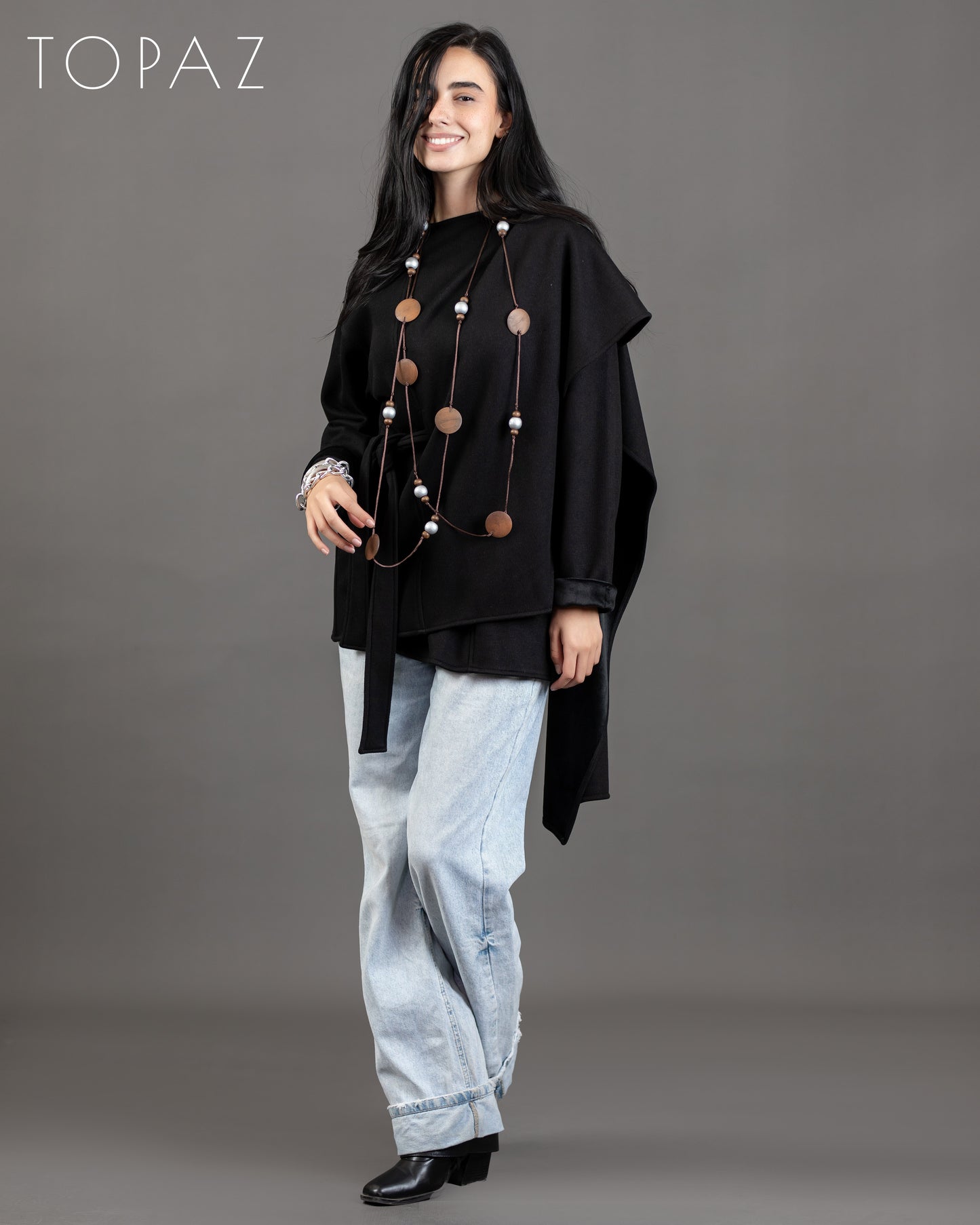 Knit Jacket With Shaal