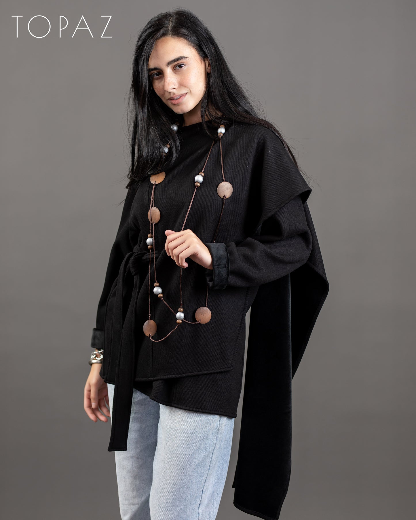 Knit Jacket With Shaal