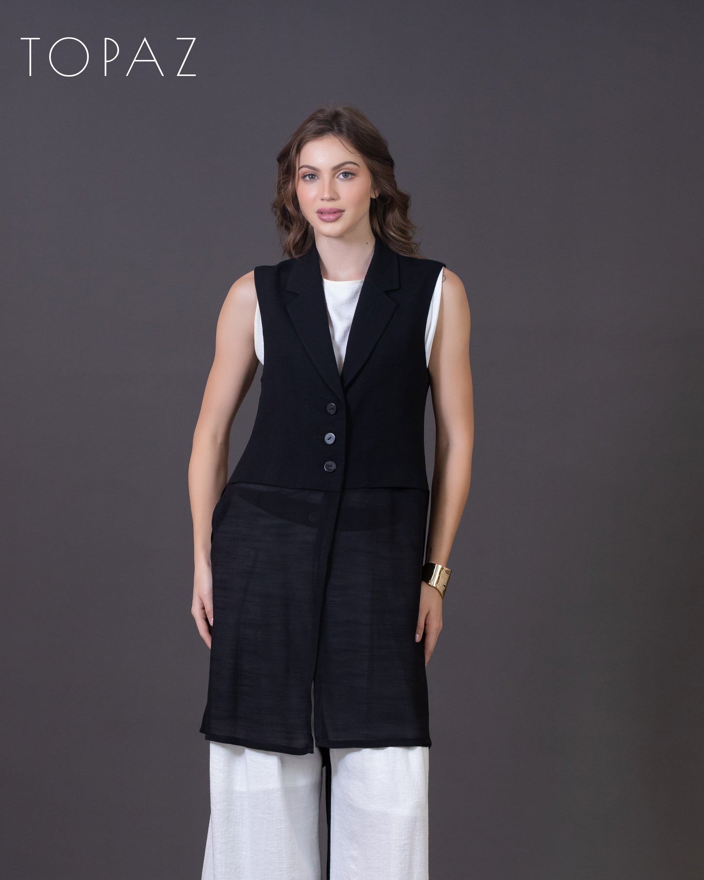 Linen and Voile Vest